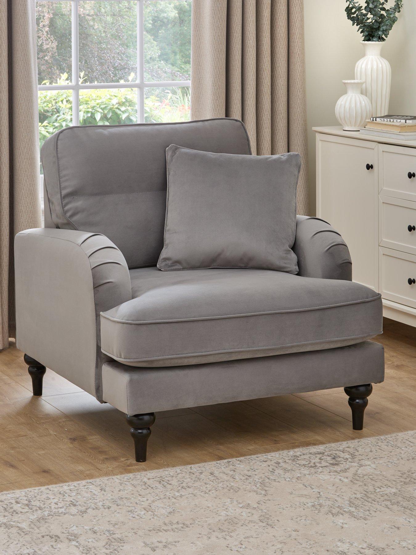 Image 1 of 7 of The Very Collection Victoria Fabric&nbsp;Armchair - Grey&nbsp;- FSC&reg; Certified