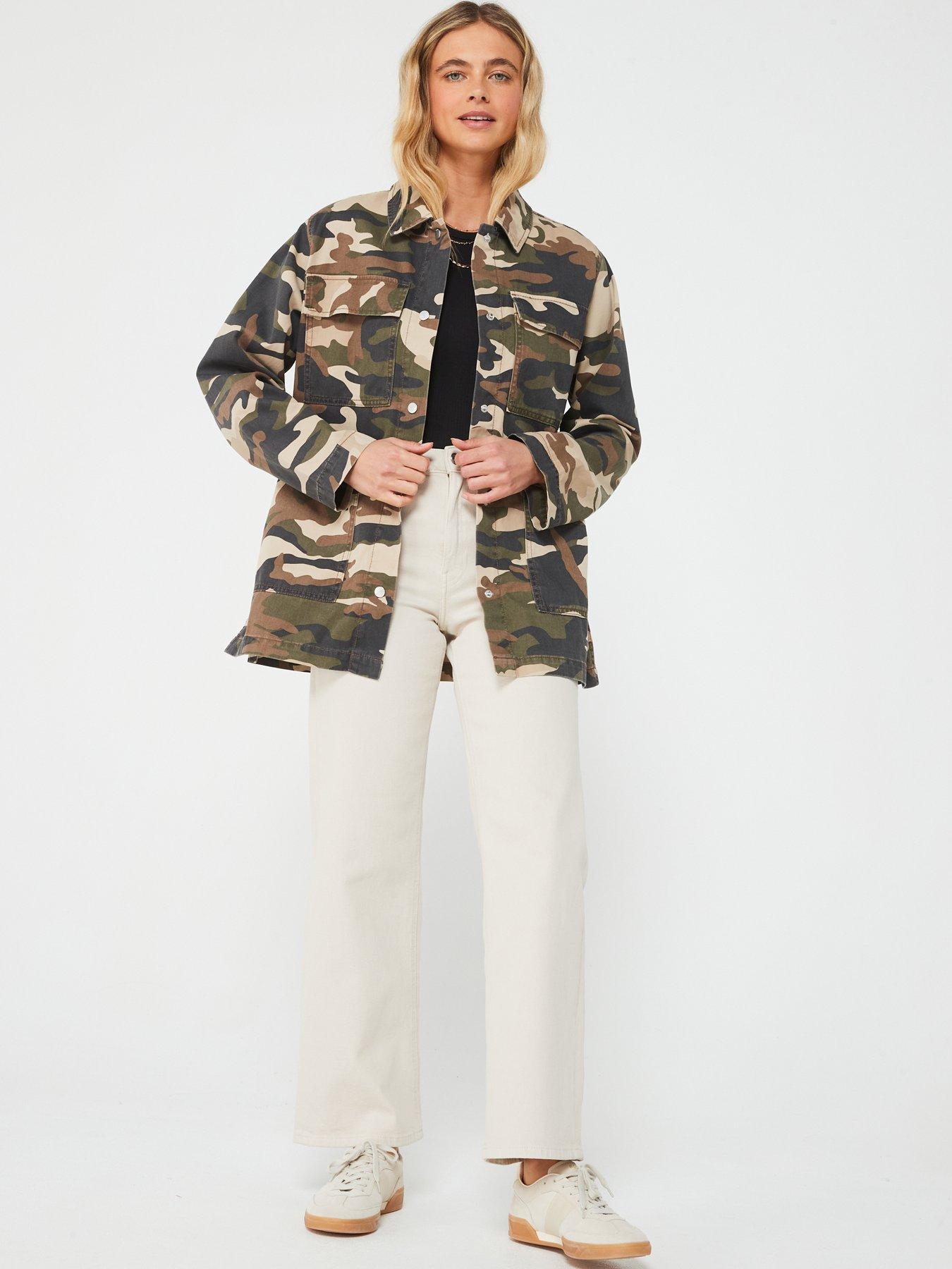 Women's camouflage denim jacket sales