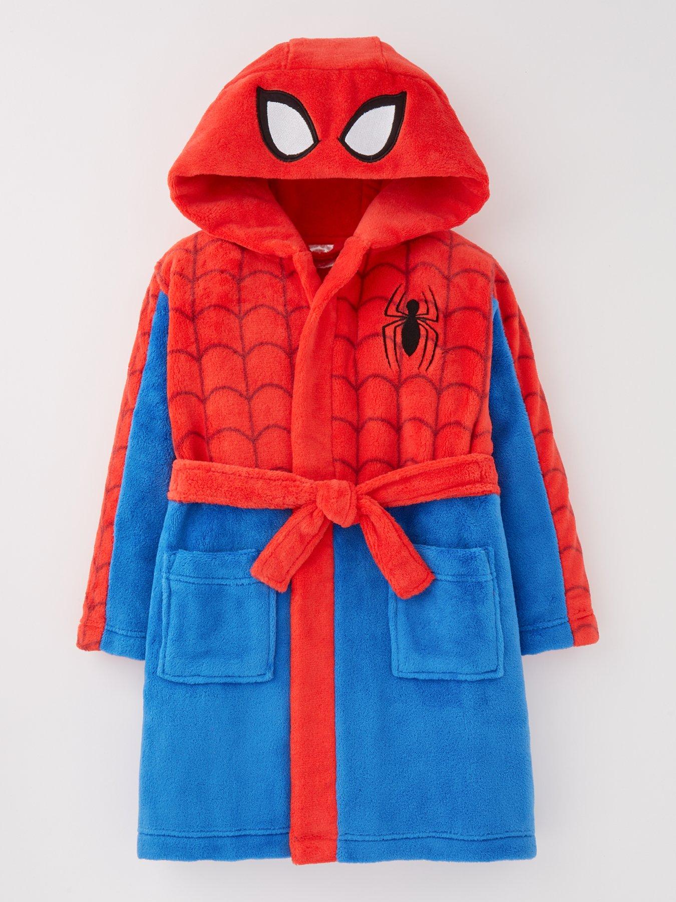  image of spiderman-novelty-dressing-gown-red
