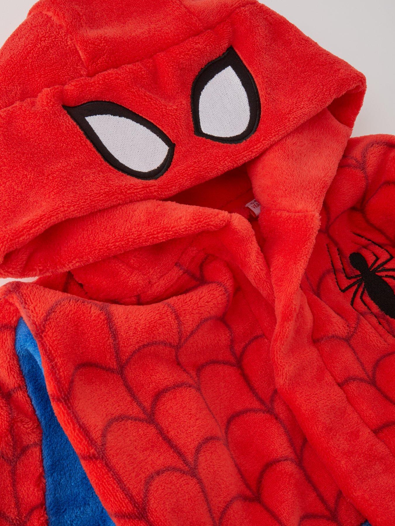  image of spiderman-novelty-dressing-gown-red