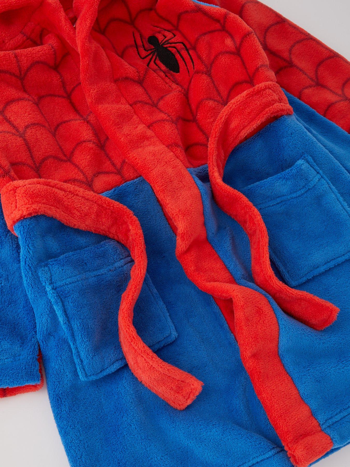  image of spiderman-novelty-dressing-gown-red