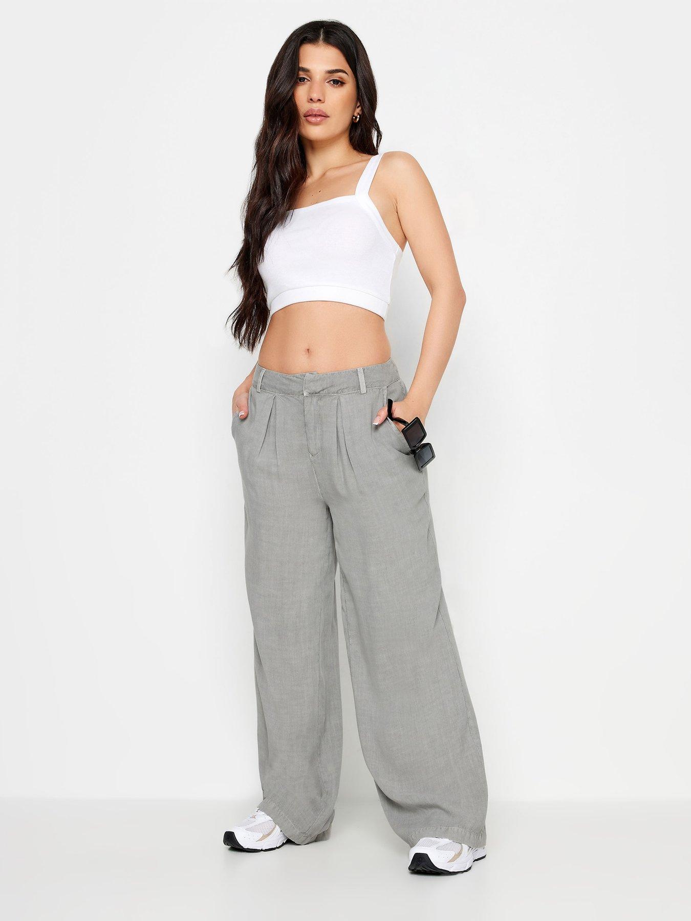  image of pixiegirl-petite-washed-smart-trouser-grey