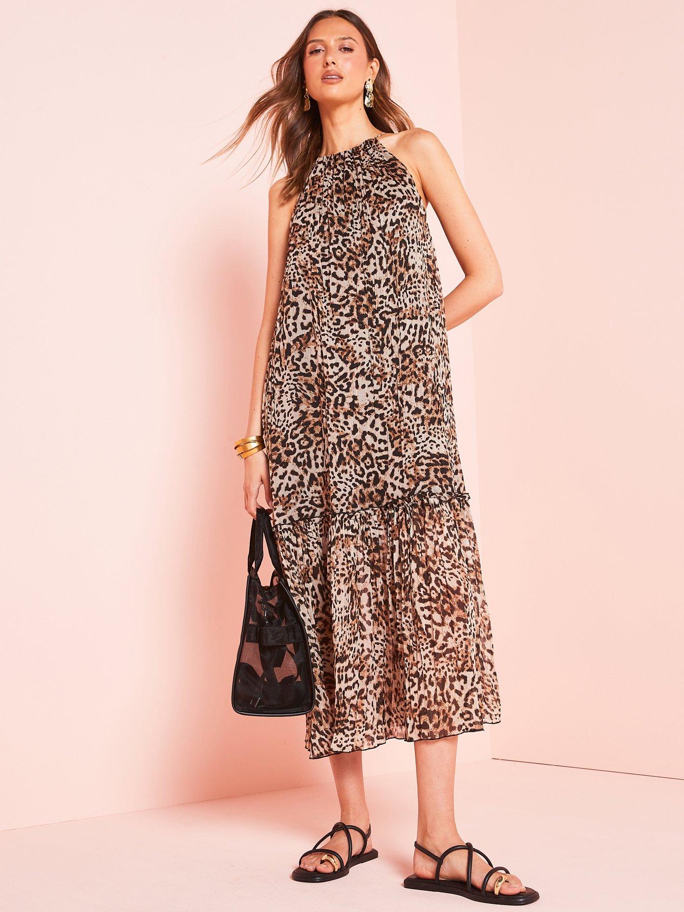 Only Leopard Print Cami Midi Dress Brown littlewoods