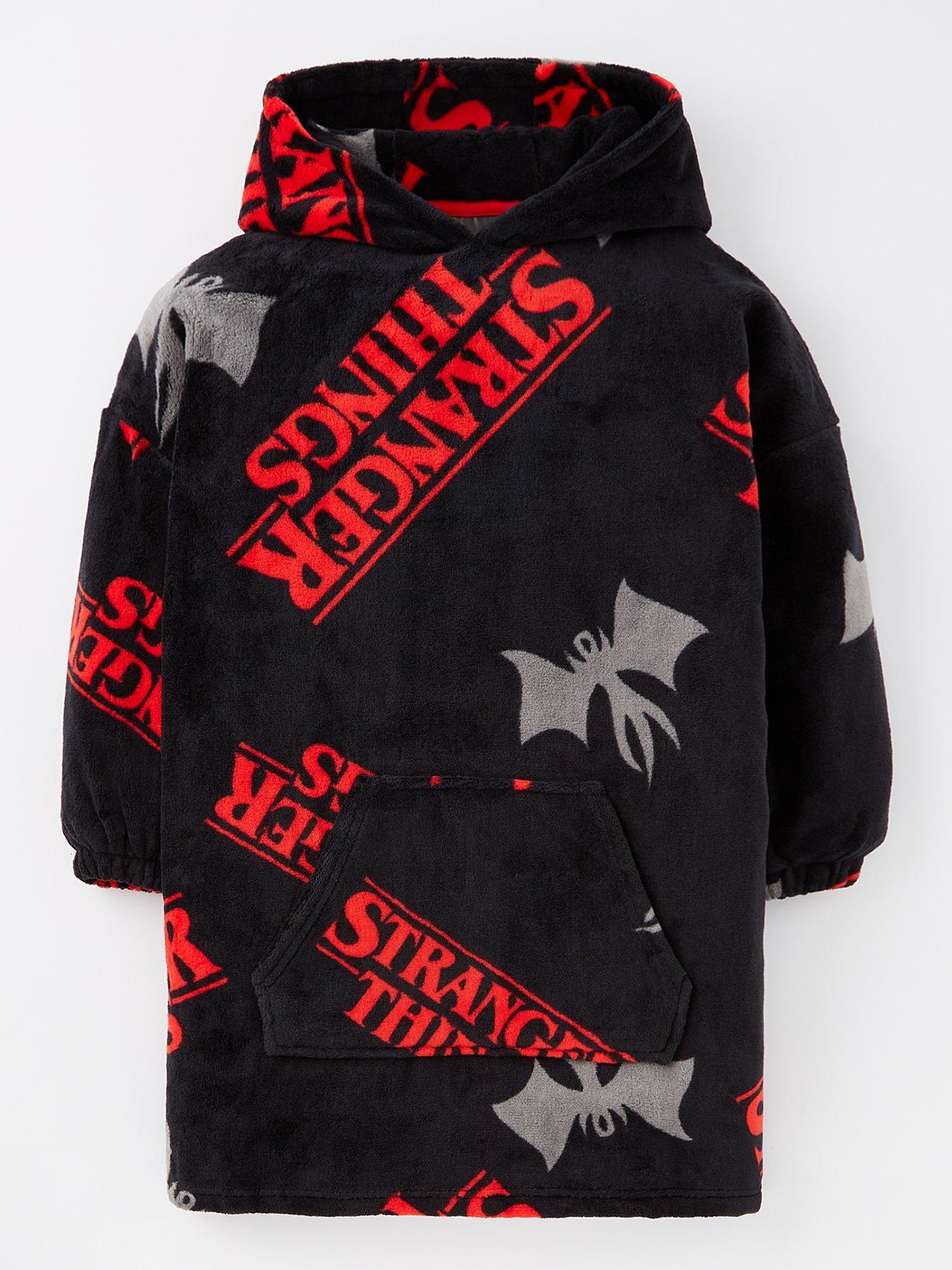 undefined Fleece Hooded Blanket - Black
