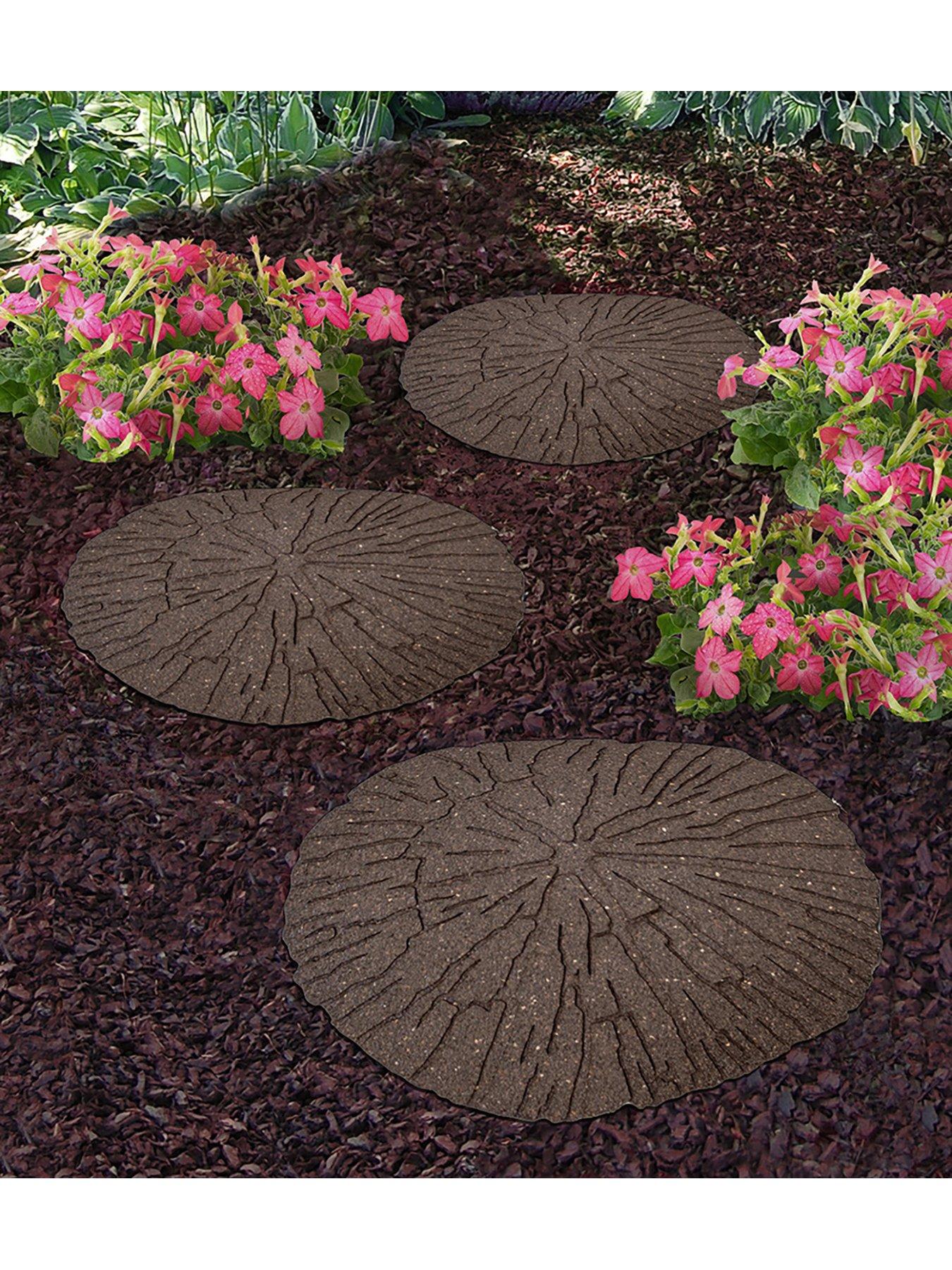 Primeur Cracked Log Stepping Stone 4 Pack- Earth | littlewoods.com