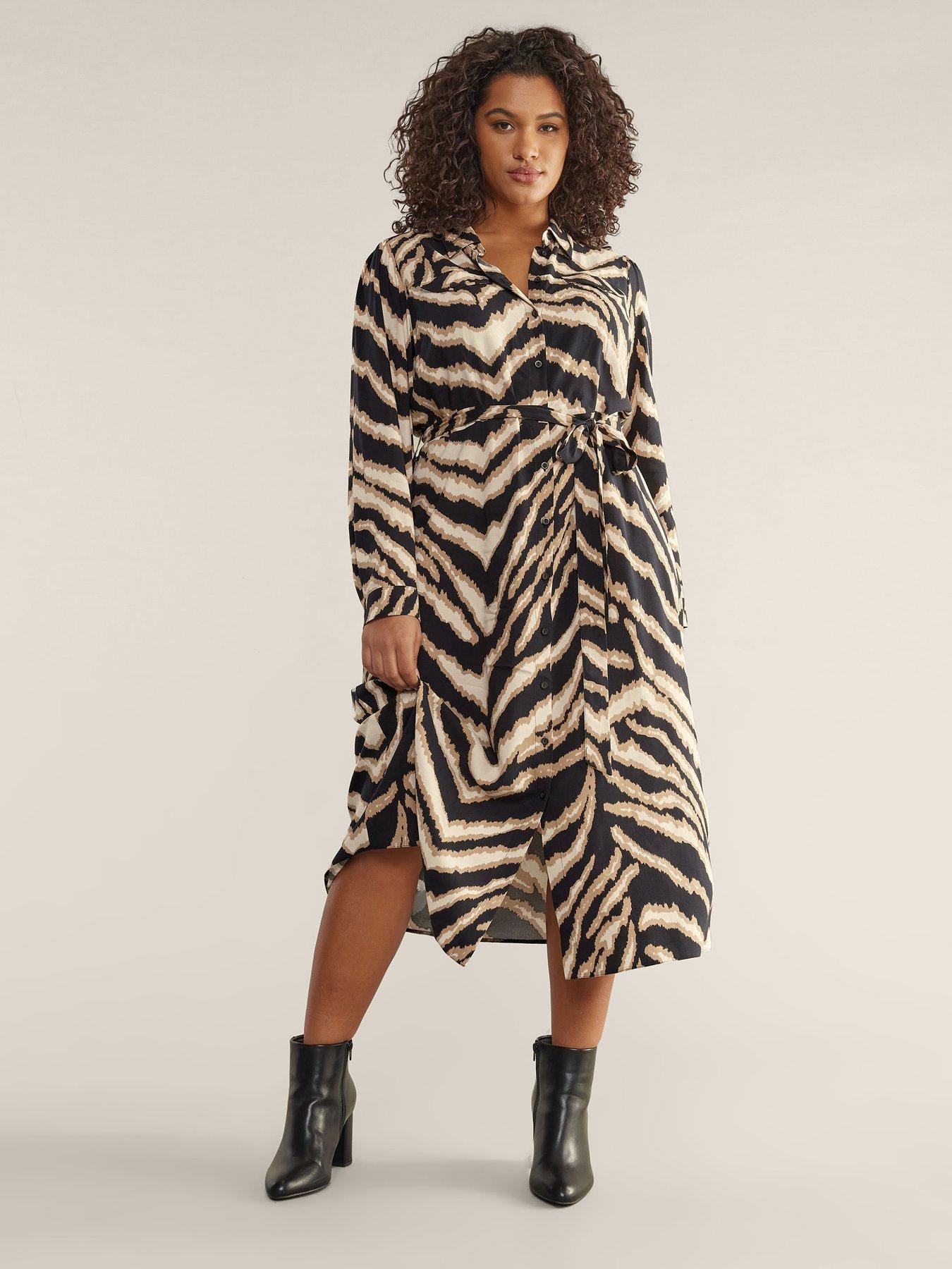 Animal Print Utility Dress Black