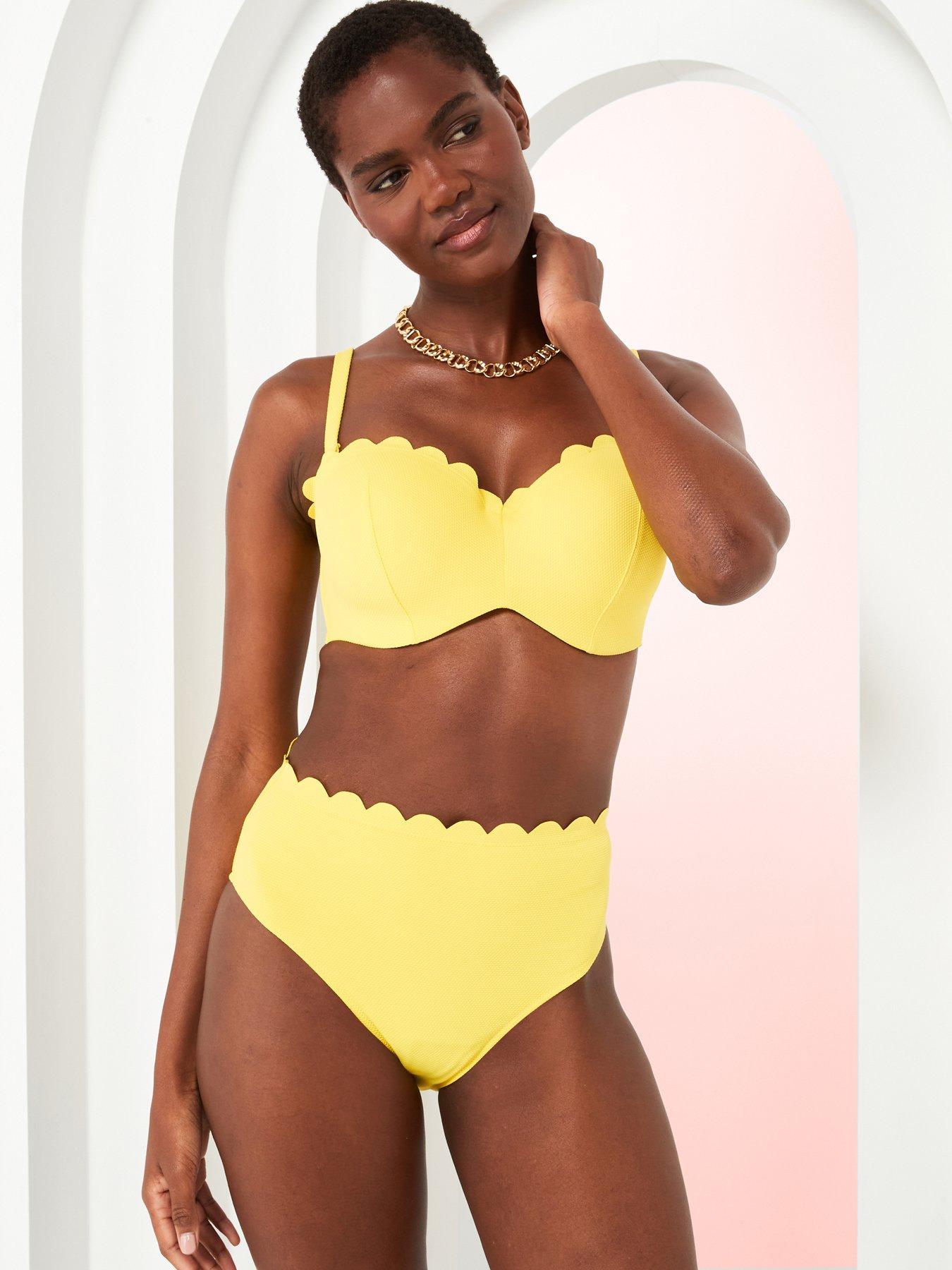 undefined Spirit Poppy Moulded Bandeau Bikini Top - Sunshine Yellow