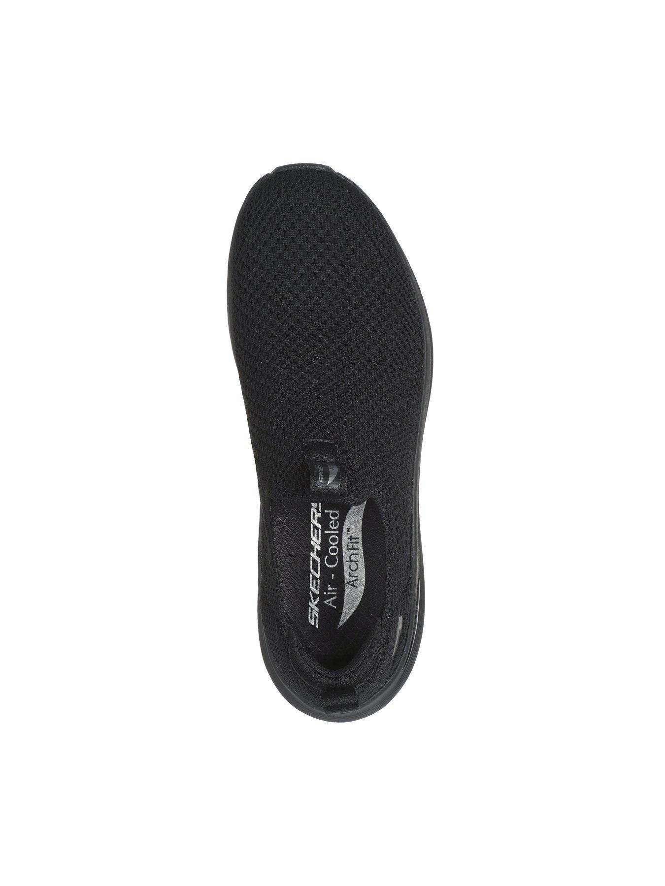  image of skechers-arch-fit-20-slip-on-stretch-knit-trainer-black-knitgunmetal-trim