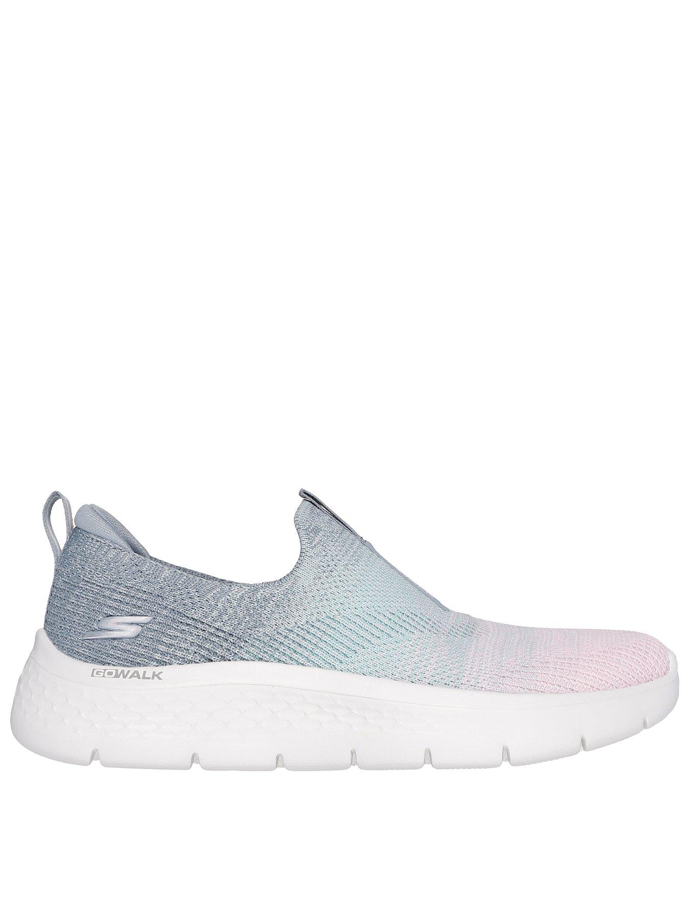 Go Walk Flex Cali Sunset Ombre Stretch Fit Knit Slip On Trainers Grey