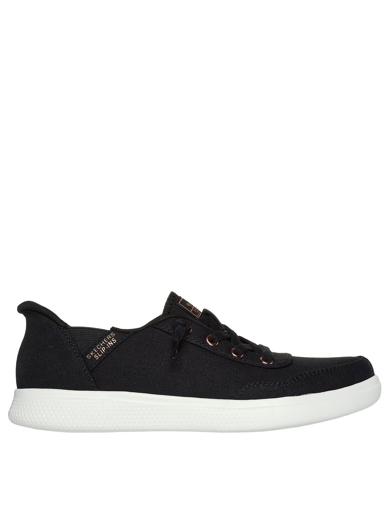 skechers-skip-cute-slip-in-faux-lace-trainer-black-canvas