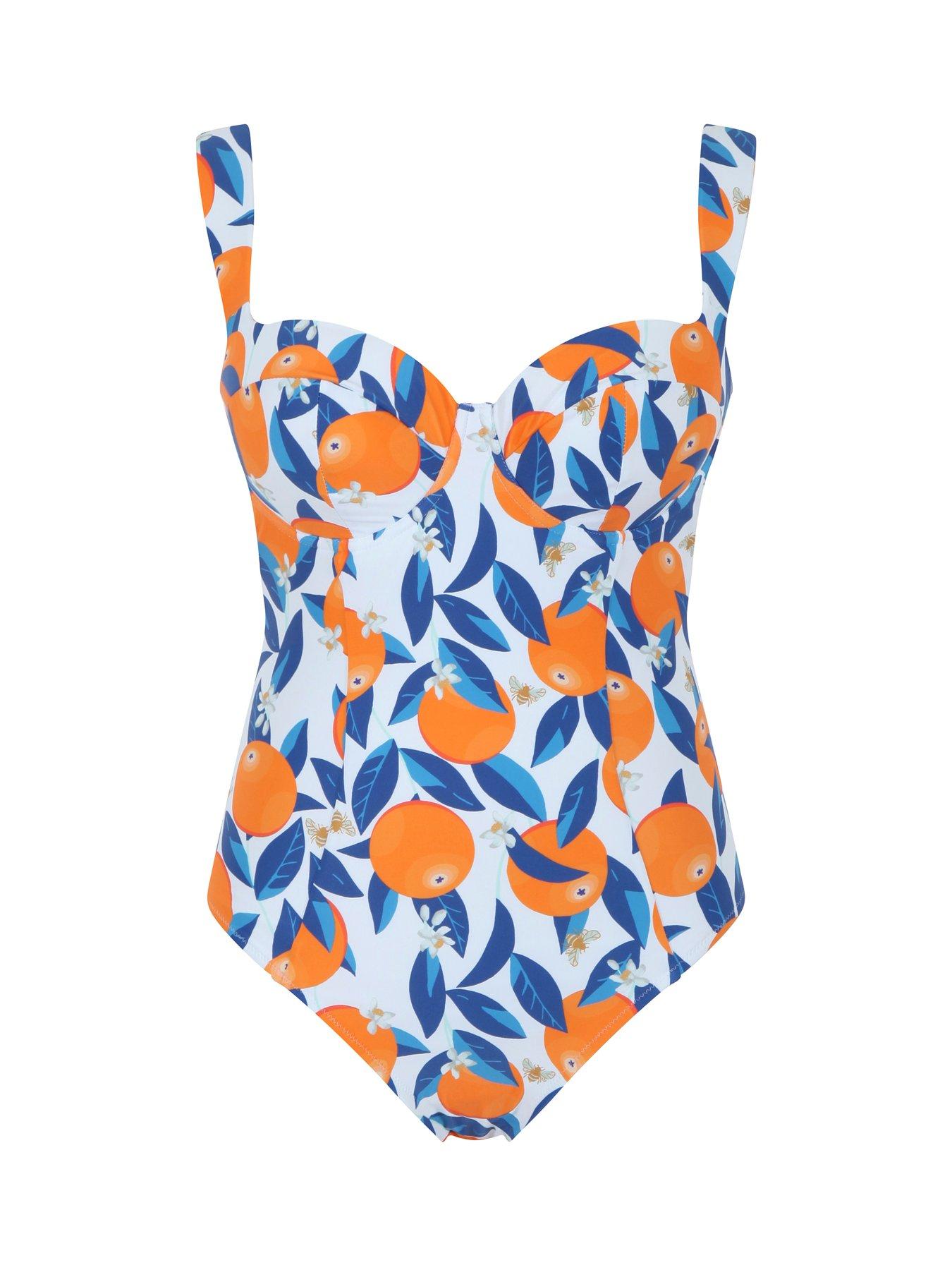 Panache Monica Balcony Wide Strap Swimsuit Sicily Print Littlewoods