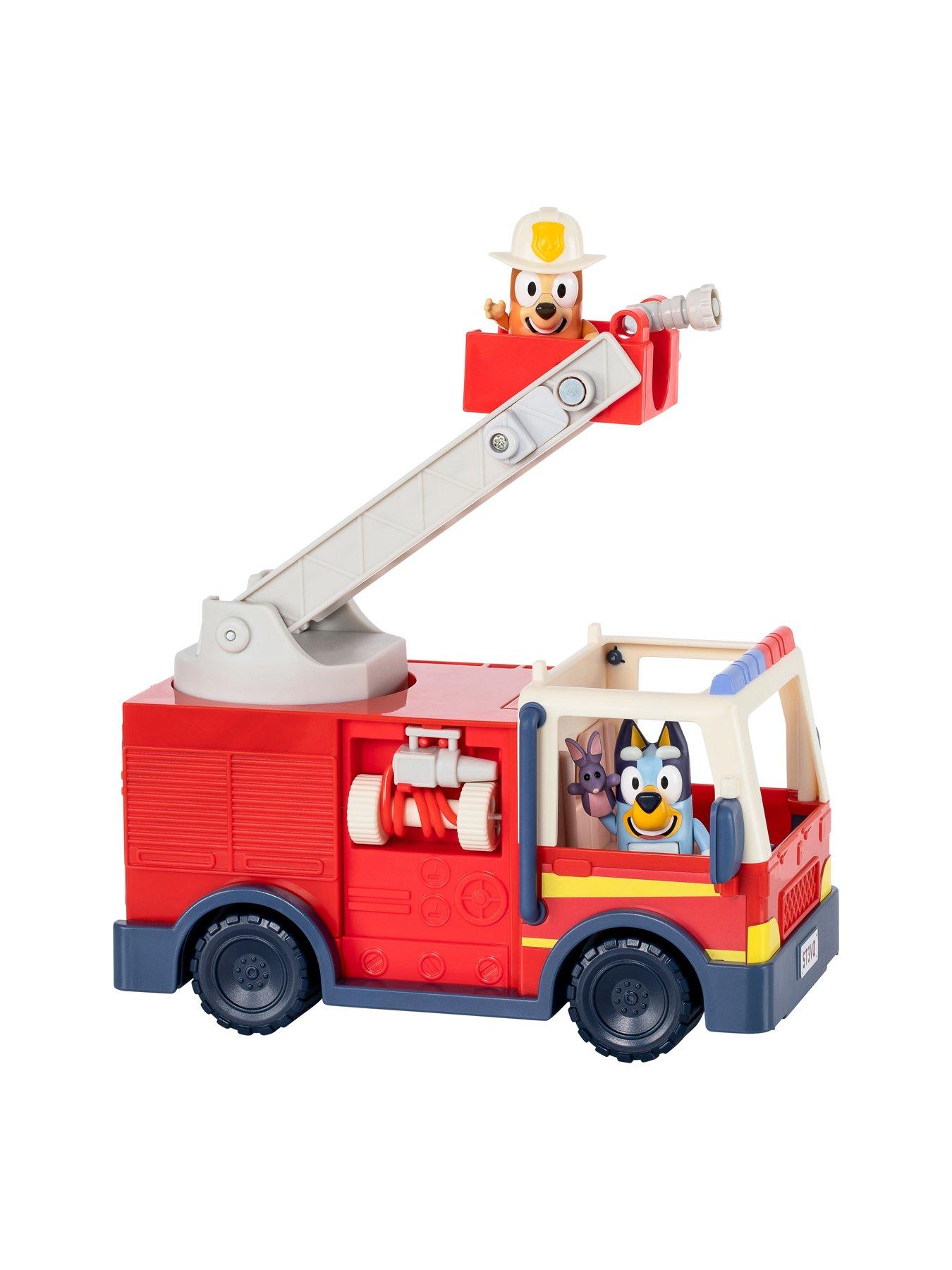 Image 3 of 8 of Bluey Firetruck incl Bob Bilby,  and Firefighter Bingo Raise Ladder &amp; Spin, Retractable Hose, Bingo fits on top of Ladder, Inc Sticker Sheet