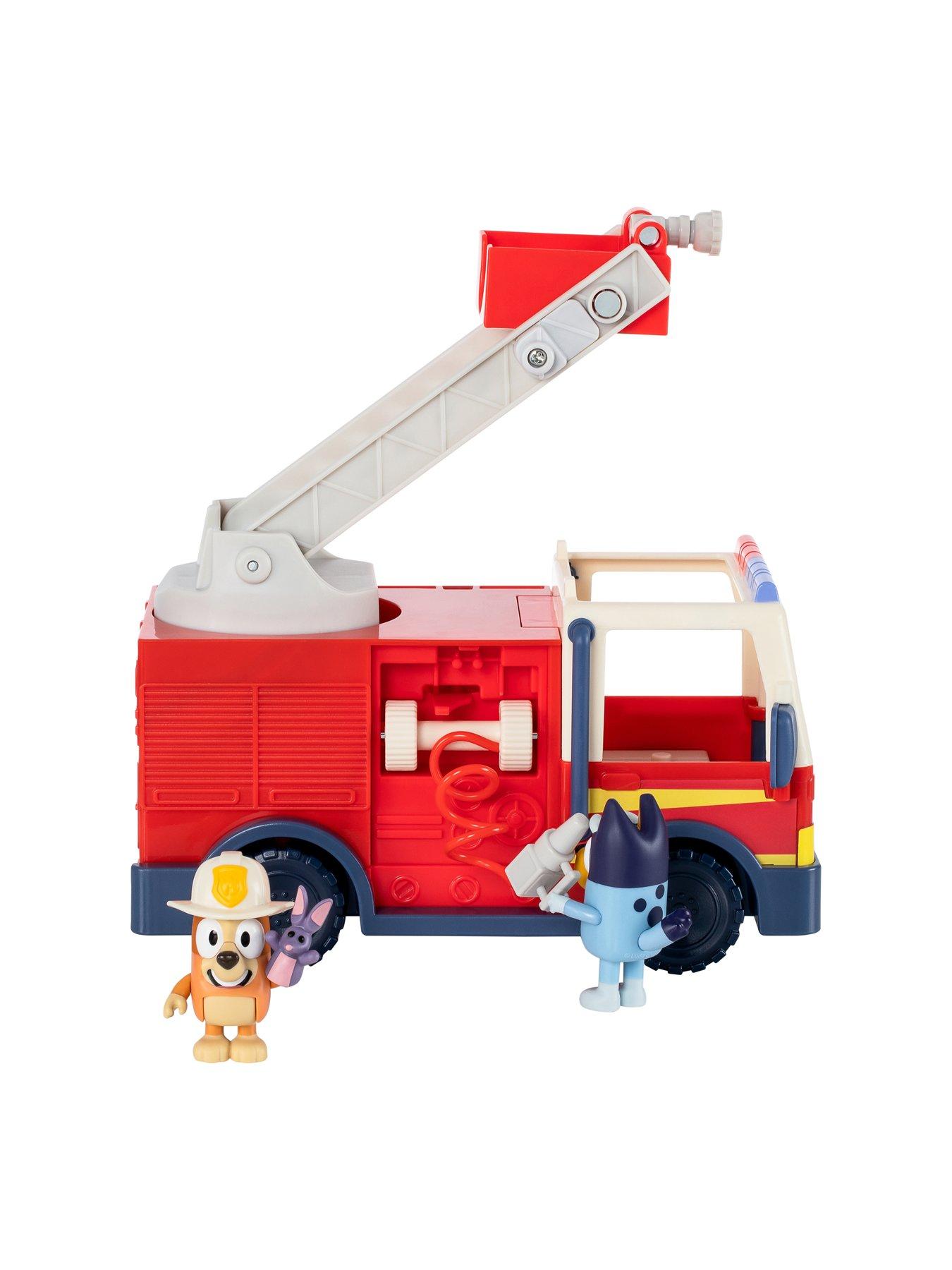 Image 6 of 8 of Bluey Firetruck incl Bob Bilby,  and Firefighter Bingo Raise Ladder &amp; Spin, Retractable Hose, Bingo fits on top of Ladder, Inc Sticker Sheet