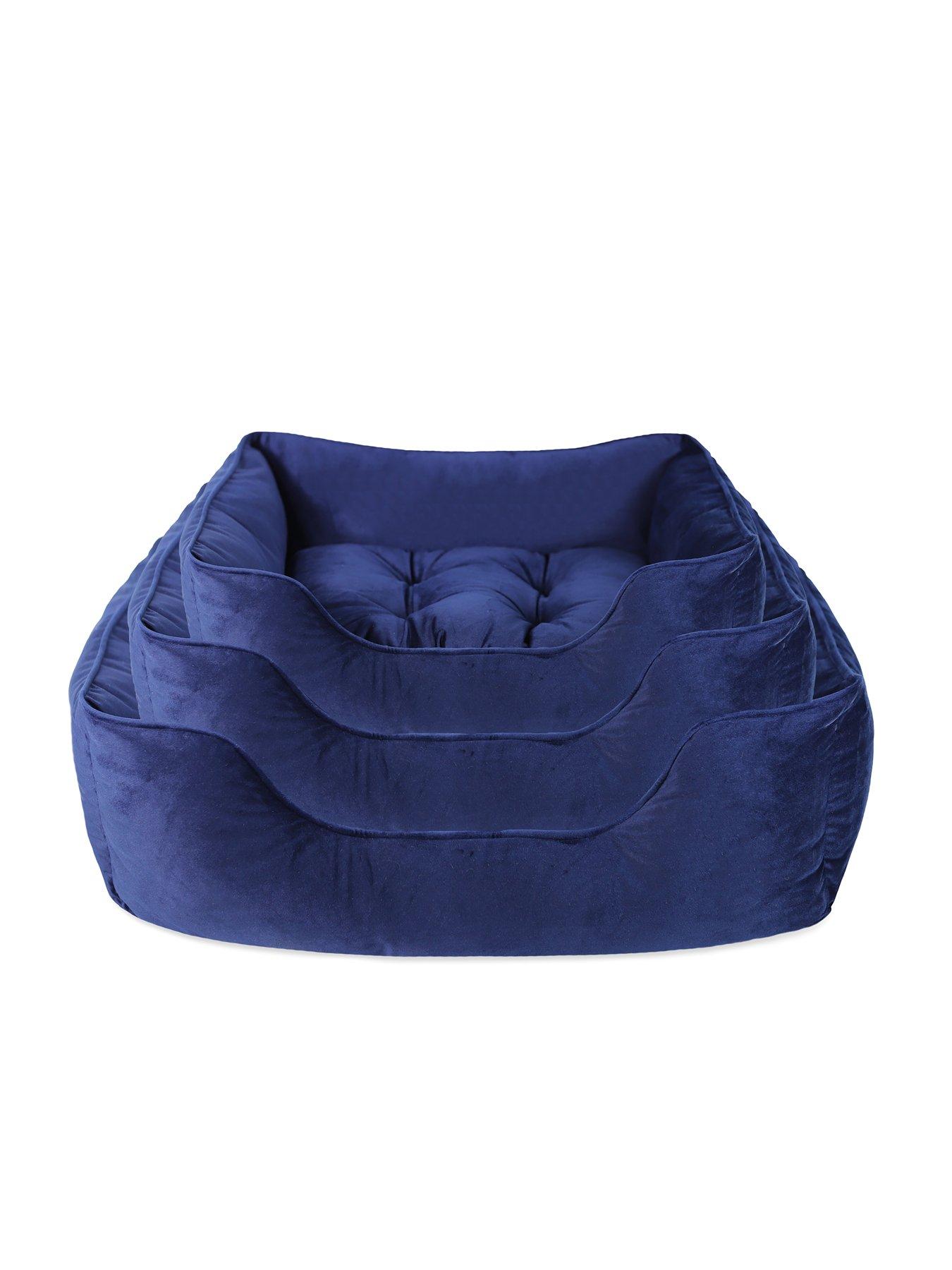 Image 5 of 5 of Rosewood Velvet Square Bed -&nbsp;Navy