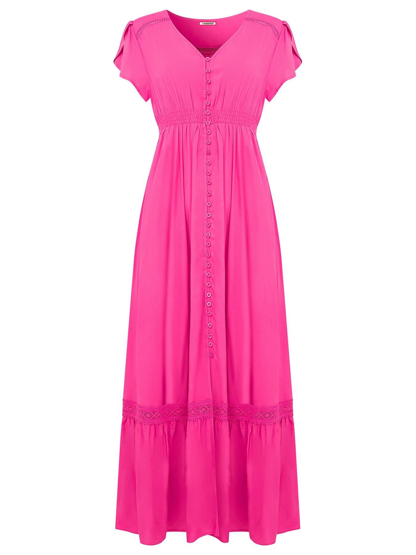 Image 5 of 6 of Joe Browns Button Front Boho Maxi Dress - Pink