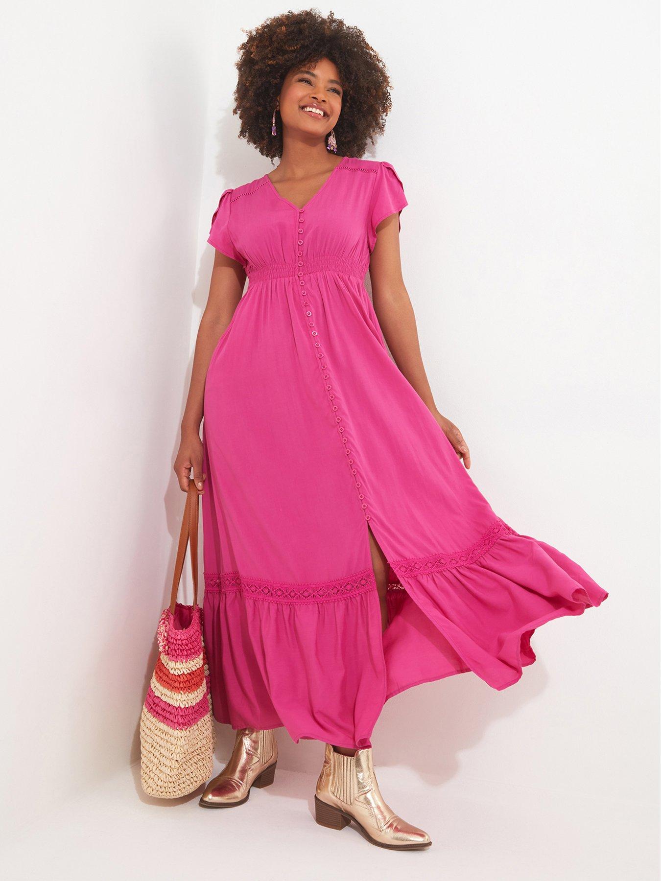 Image 6 of 6 of Joe Browns Button Front Boho Maxi Dress - Pink