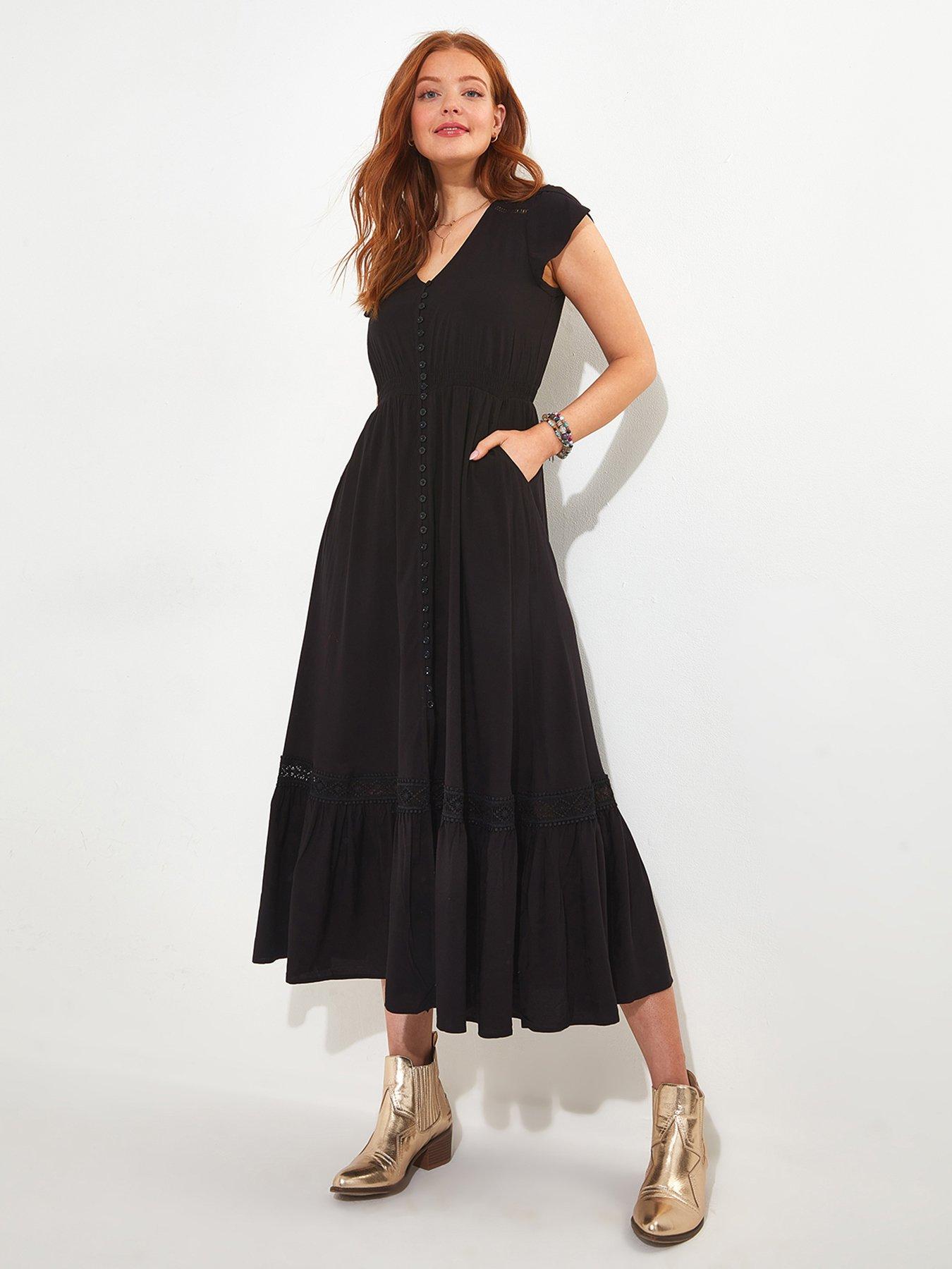 undefined Tiered Maxi Dress - Black