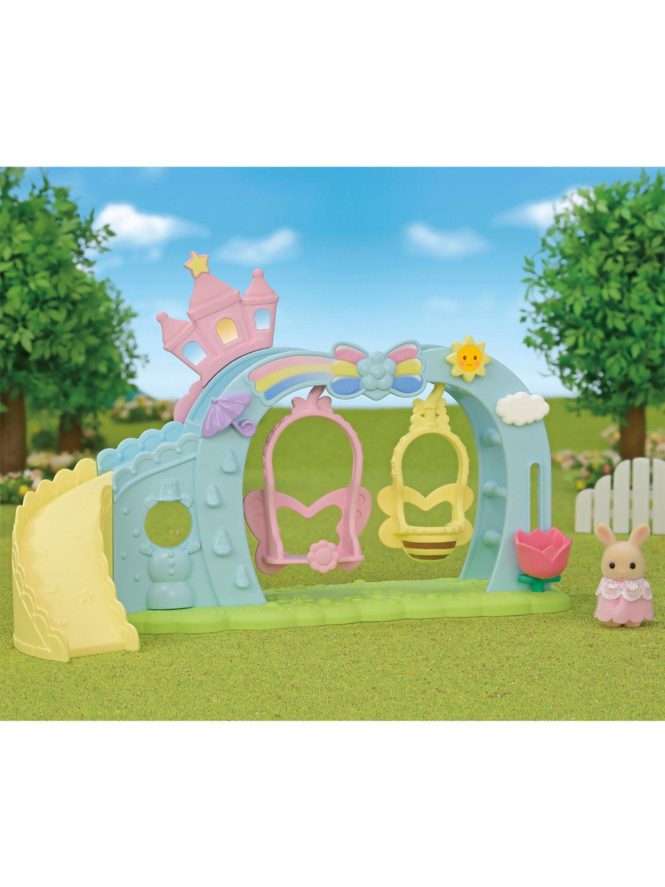  image of sylvanian-families-nursery-swing-with-the-little-milk-rabbit-cradle-baby-figure-isla