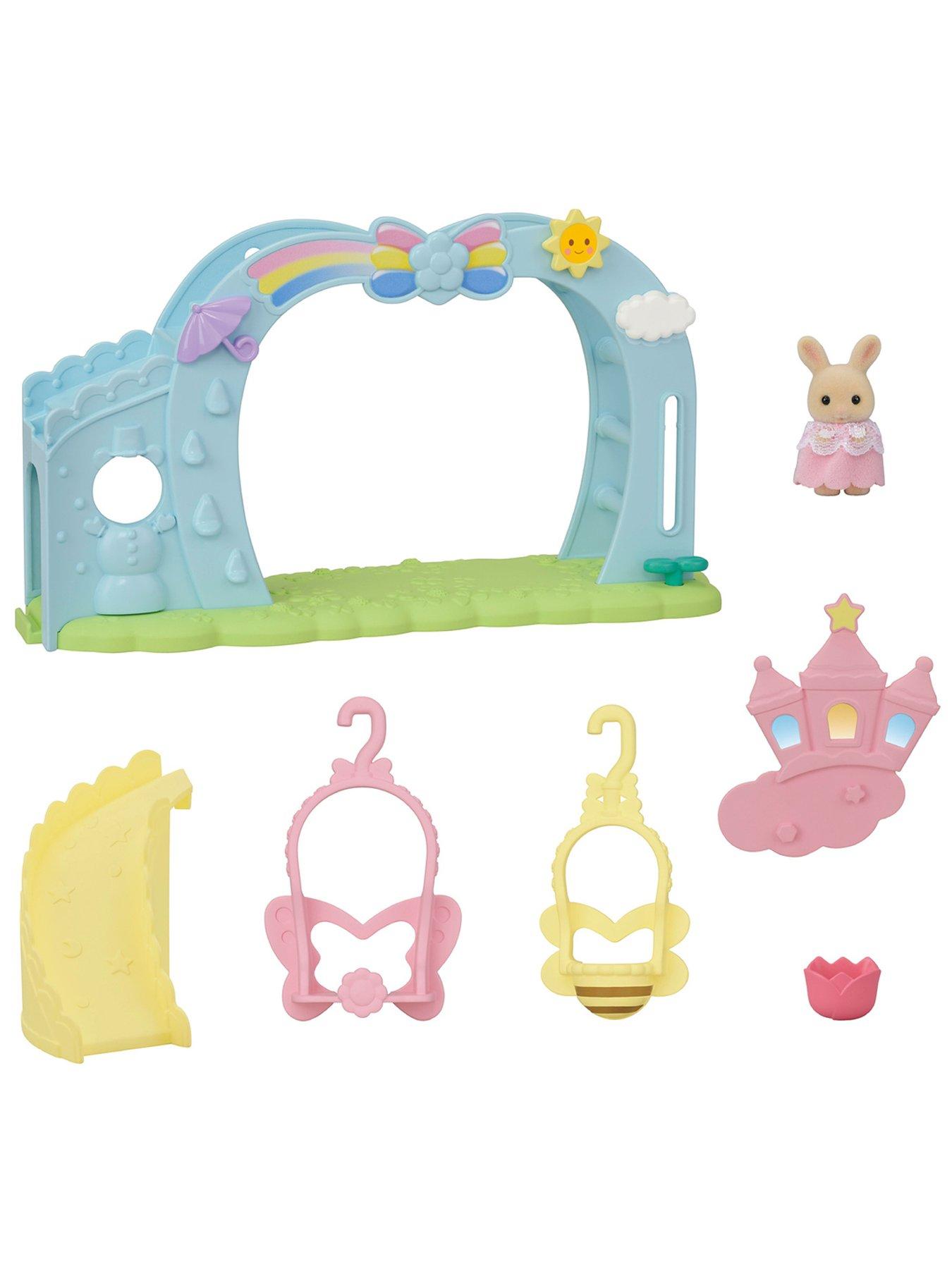  image of sylvanian-families-nursery-swing-with-the-little-milk-rabbit-cradle-baby-figure-isla