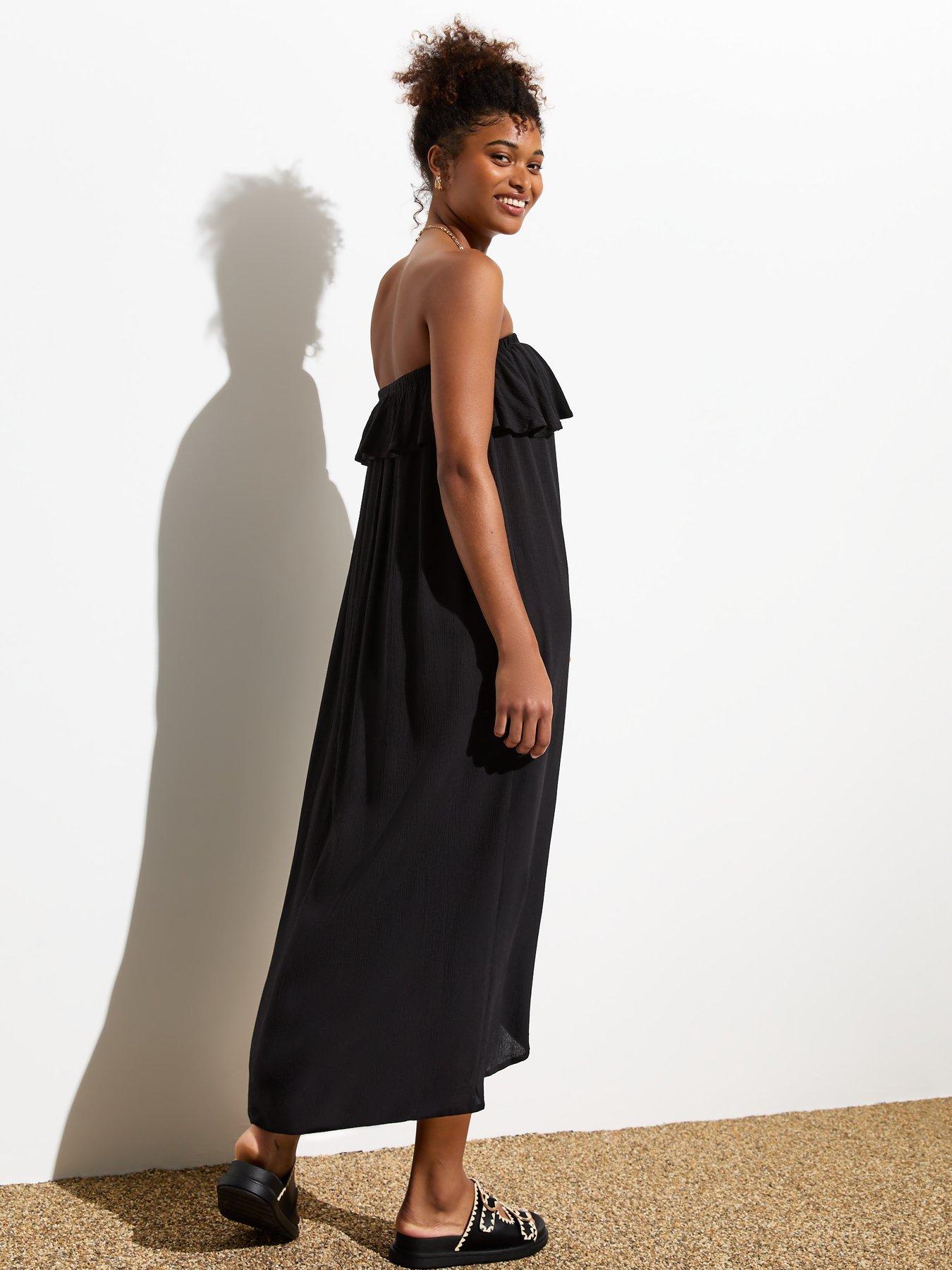 Black bandeau beach dress hotsell