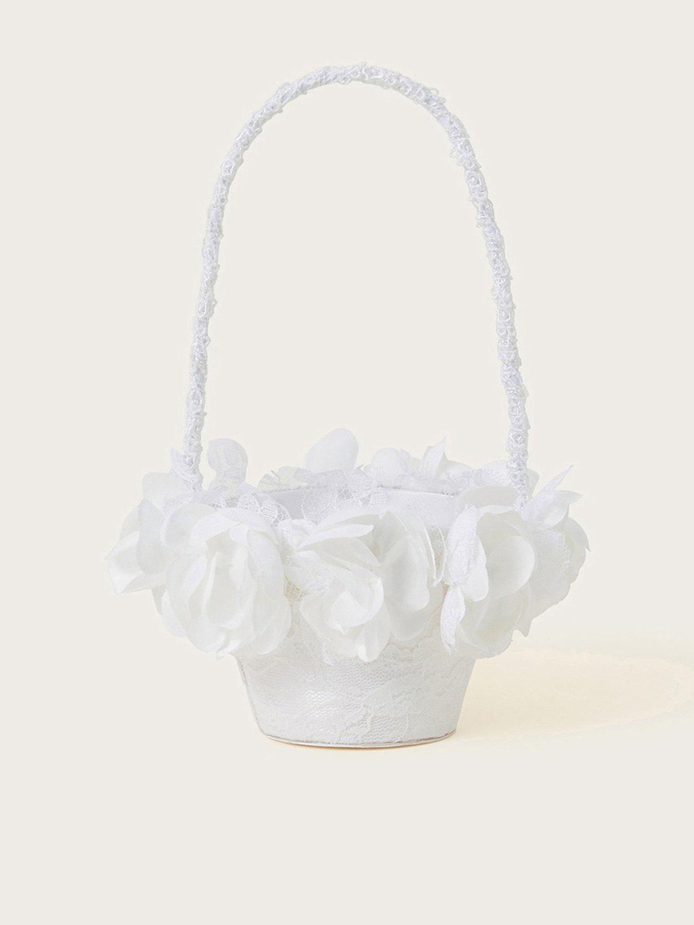 undefined Girls Petal Bridesmaid Basket - Ivory