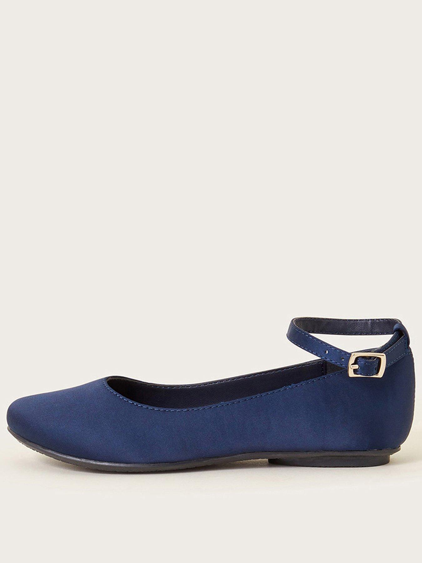 Girls navy 2024 ballet shoes