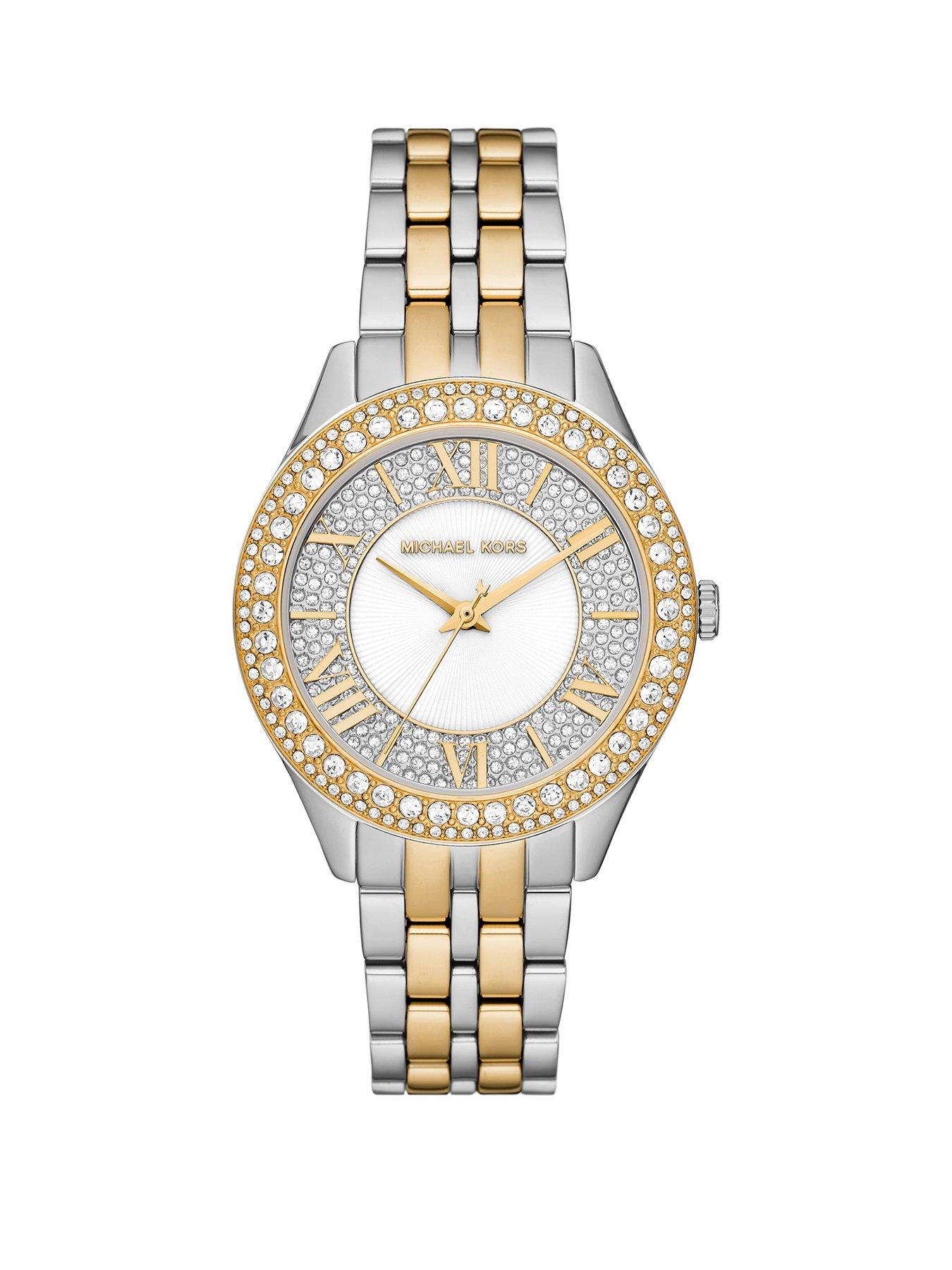 Michael Kors Harlowe Three Hand Two Tone Stainless Steel Watch littlewoods
