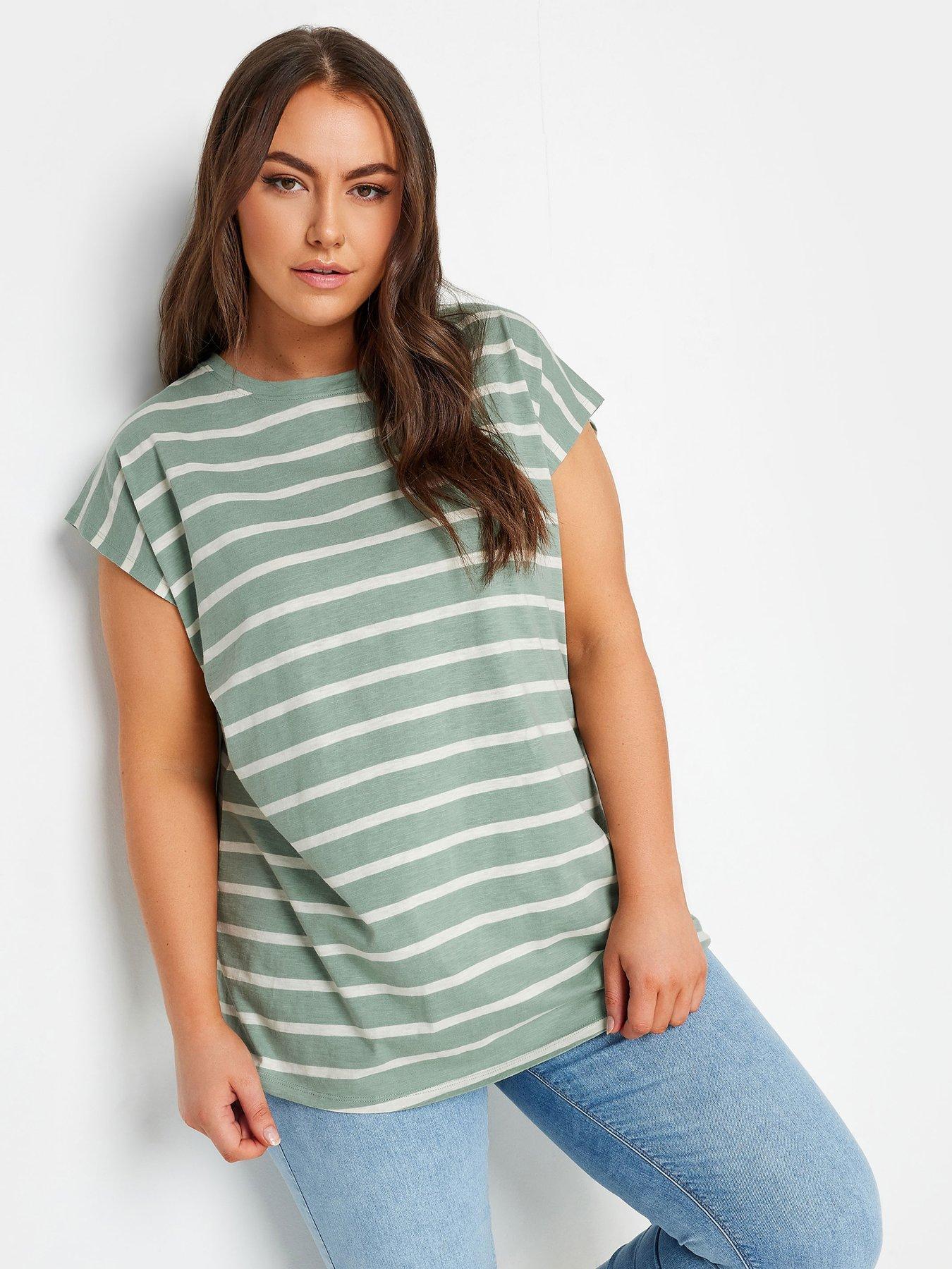 Long Tall Sally Cotton Scoop Neck Tee Stripe