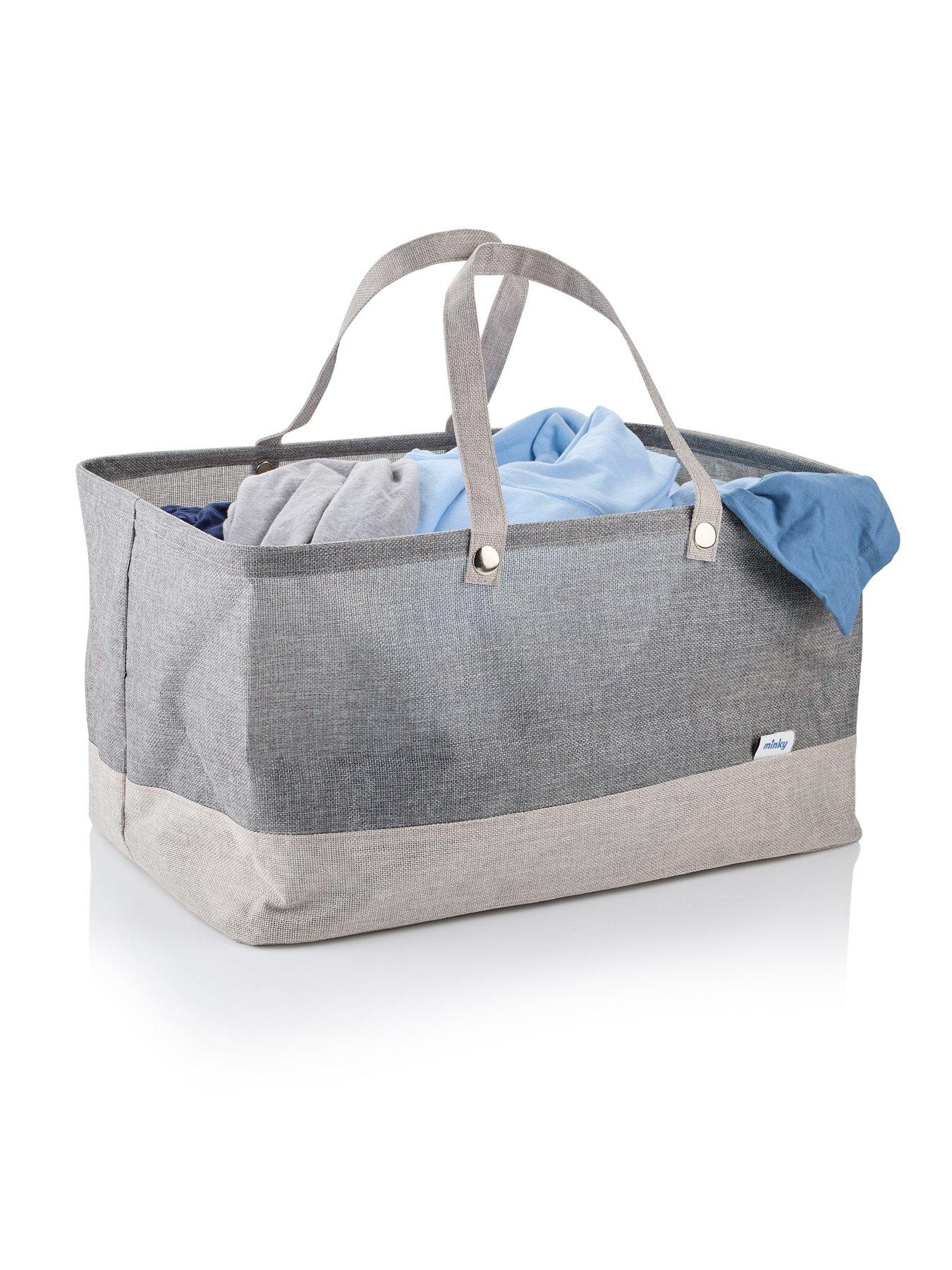  image of minky-waterproof-laundry-basket-with-handle