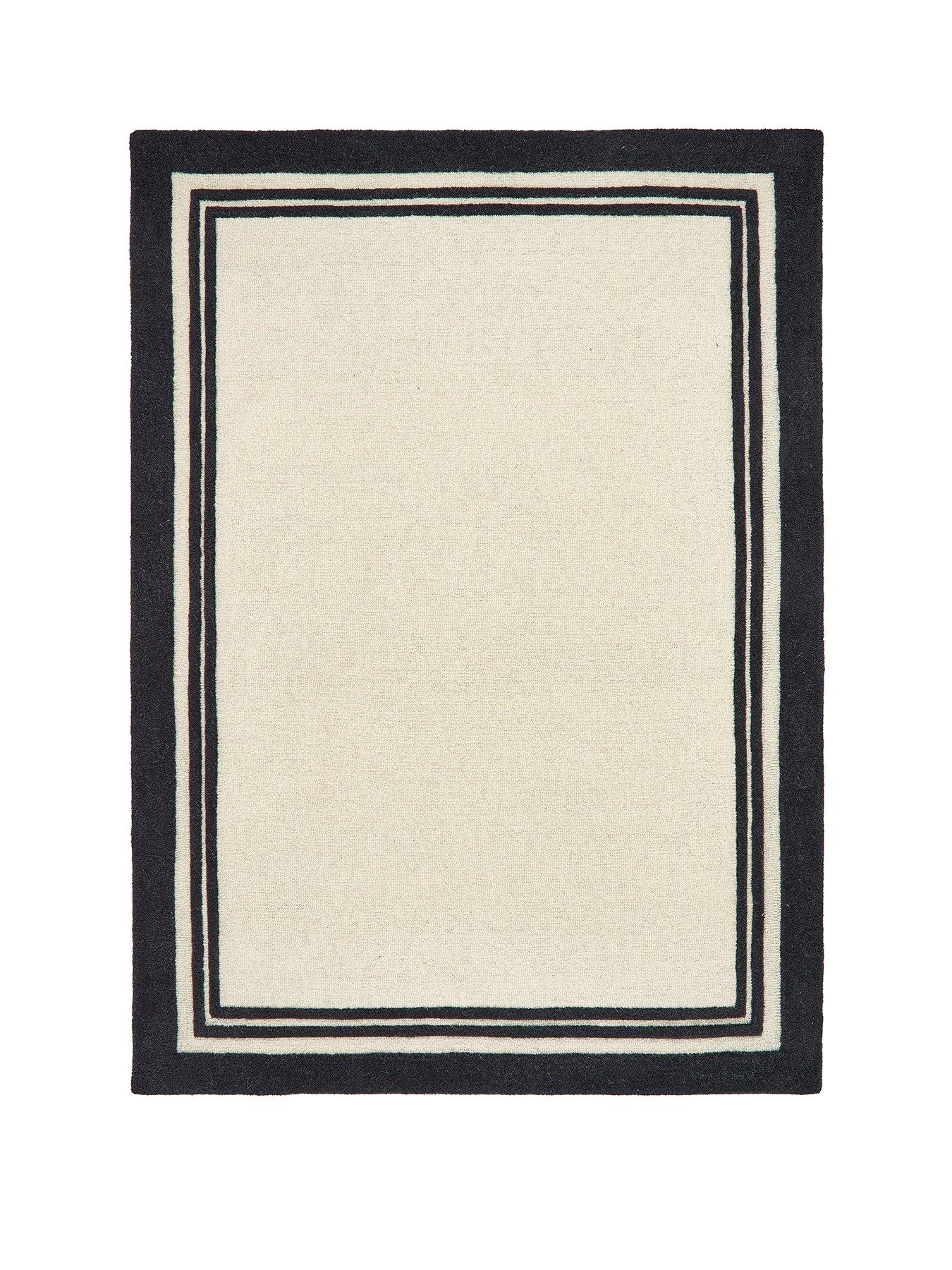 stillFront image of the-very-collection-piper-100-wool-rug-blackwhite