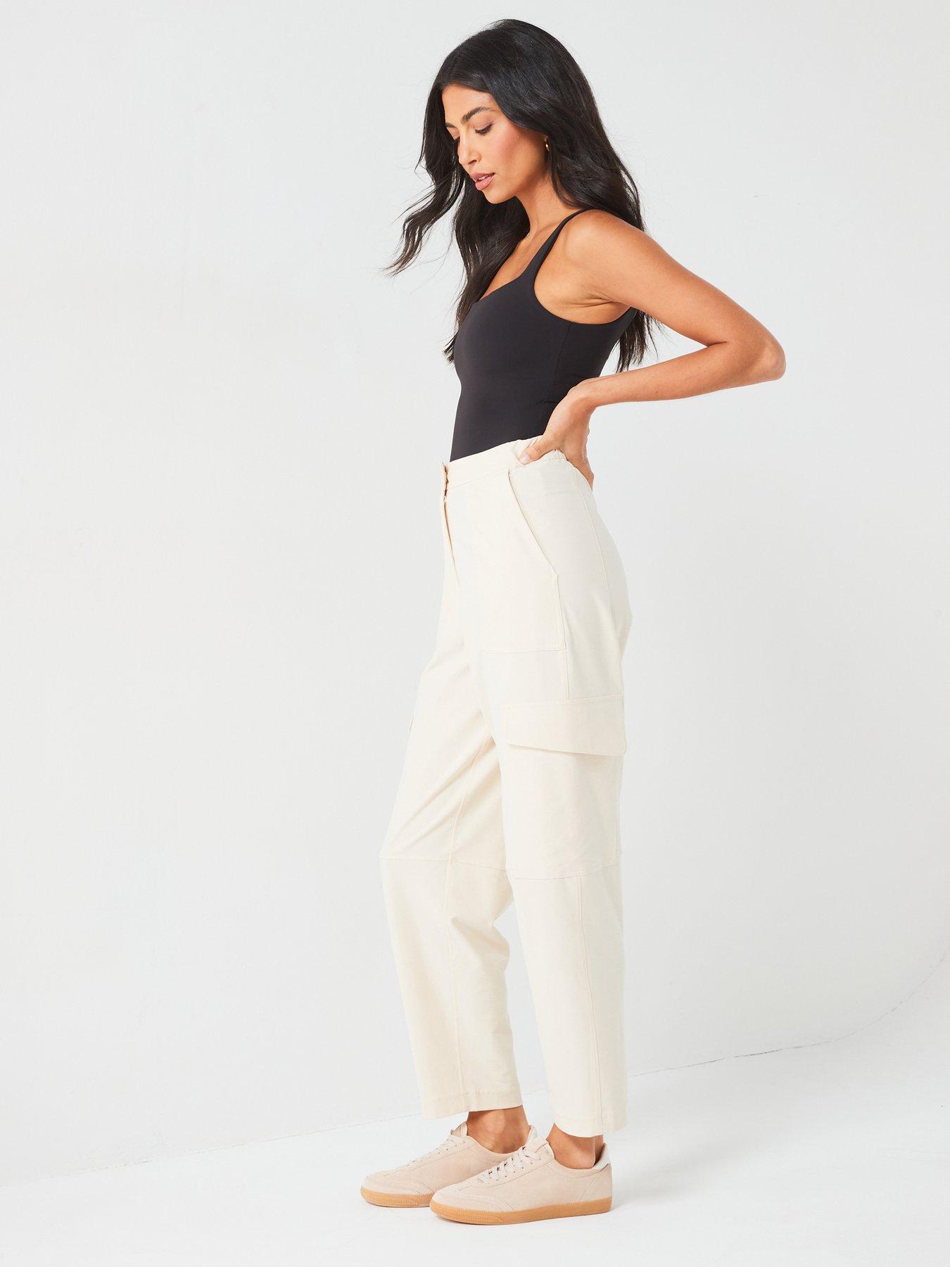 Image 4 of 5 of V by Very Tapered Leg&nbsp;Cargo Trousers - Cream