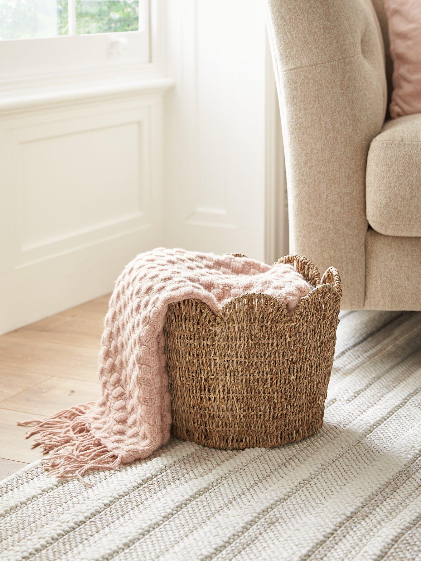 The Very Collection Large Scalloped Woven Basket