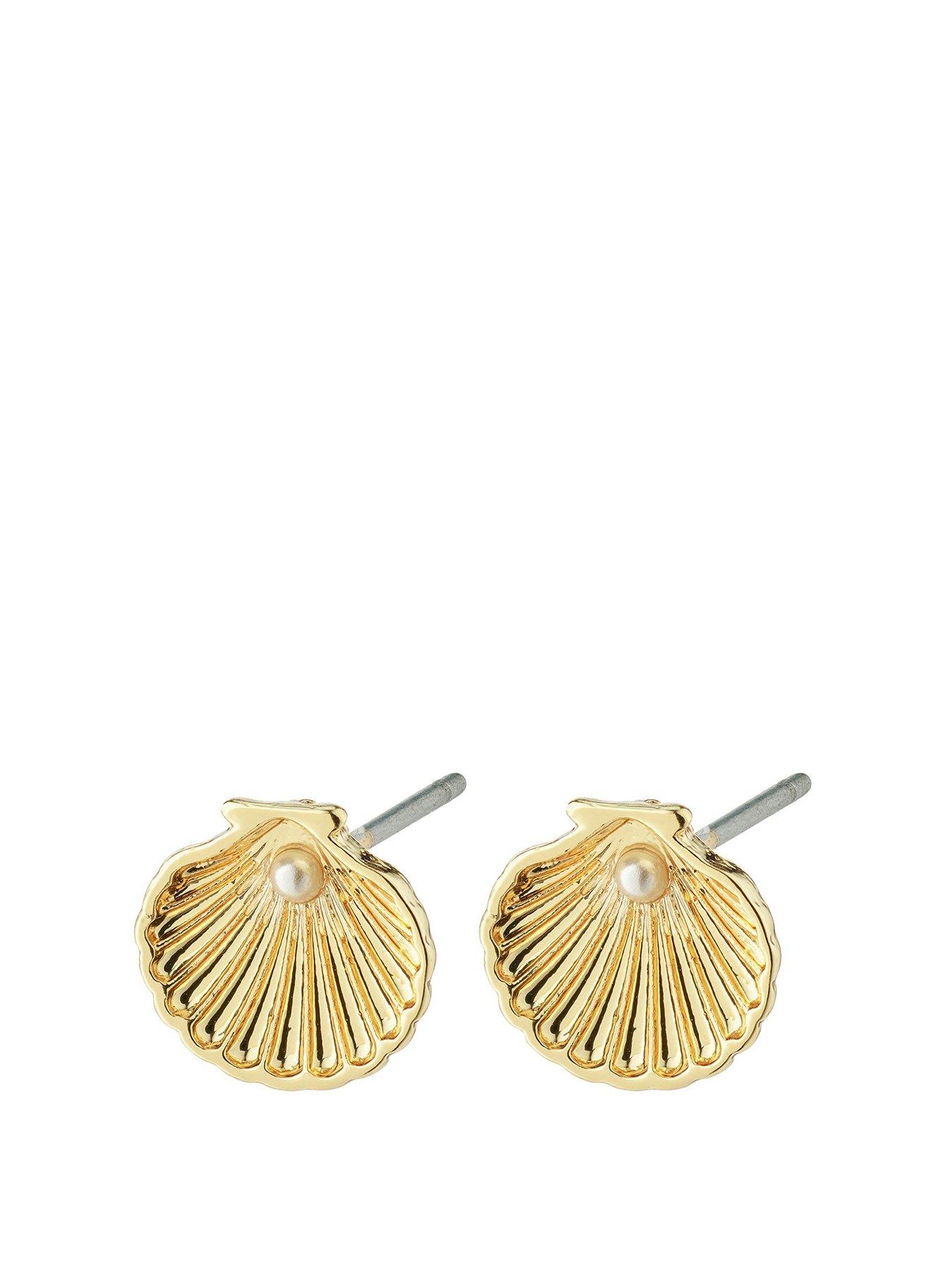 undefined OPAL seashell earrings gold-plated