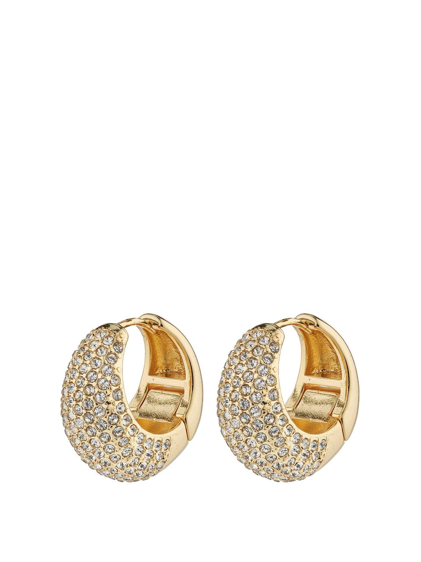 Pilgrim NAOMI crystal hoops gold-plated