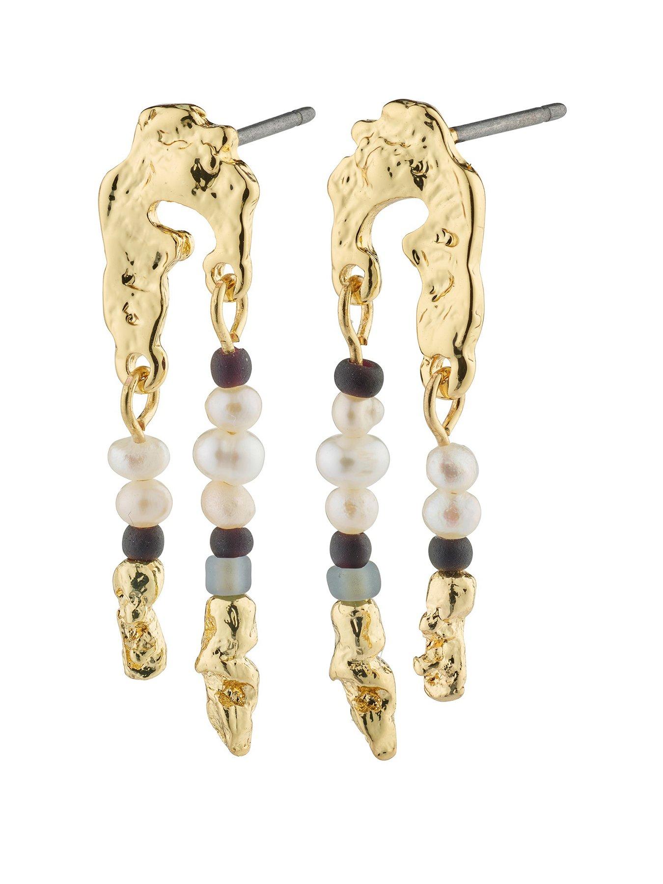  image of pilgrim-niya-earrings-multi-colouredgold-plated