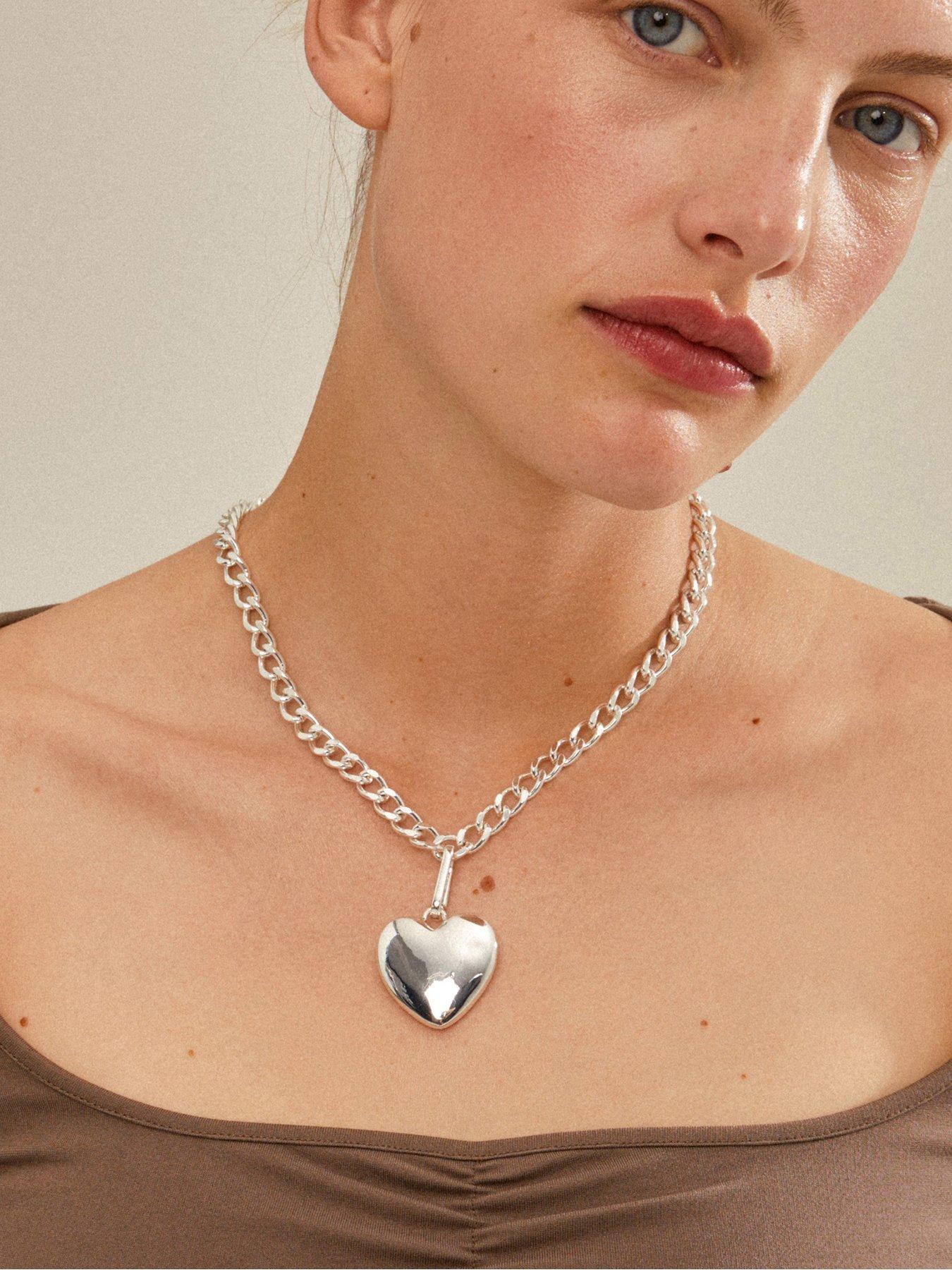 Image 2 of 4 of Pilgrim CHARM maxi heart pendant, silver-plated