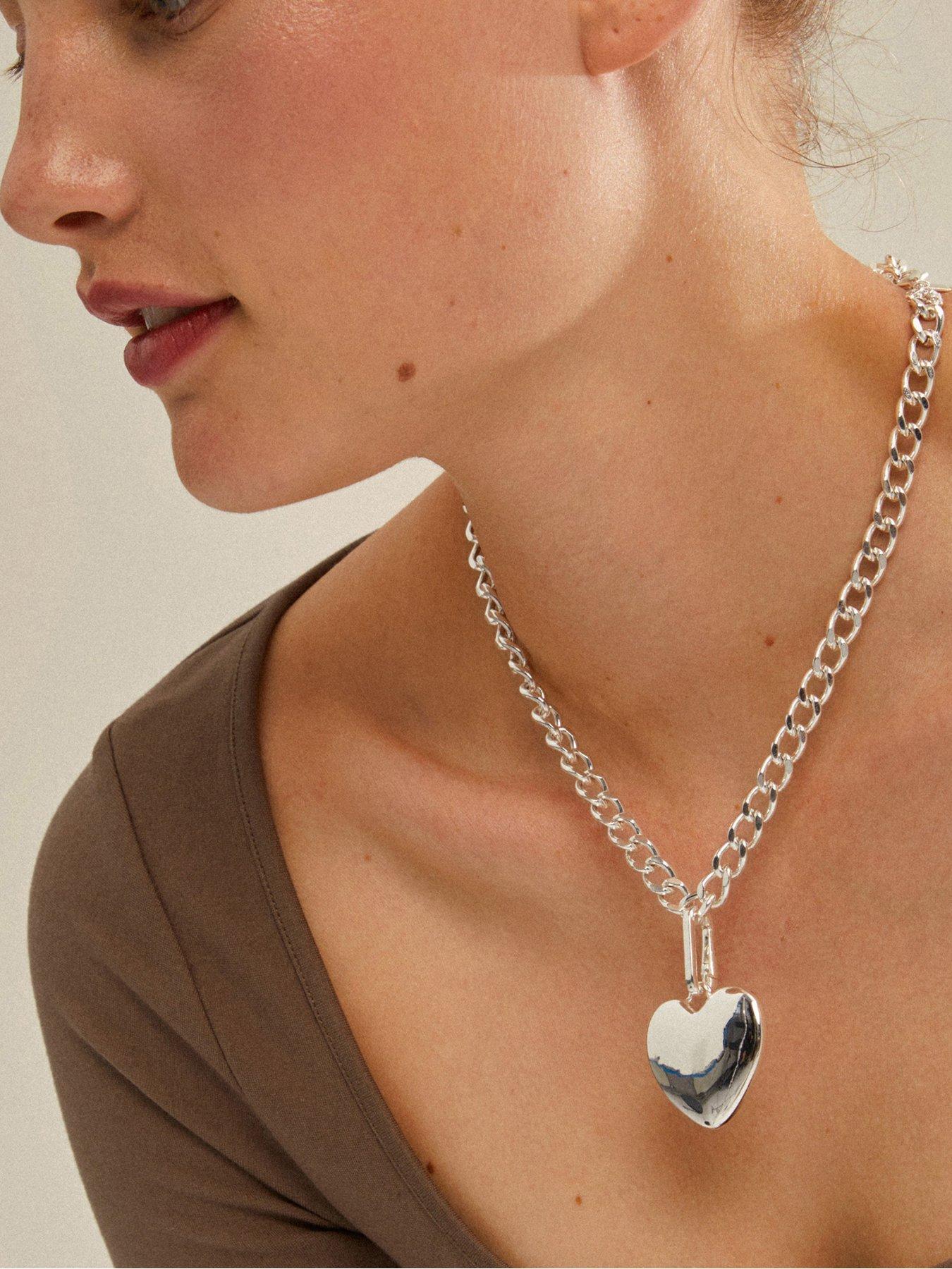 Image 3 of 4 of Pilgrim CHARM maxi heart pendant, silver-plated