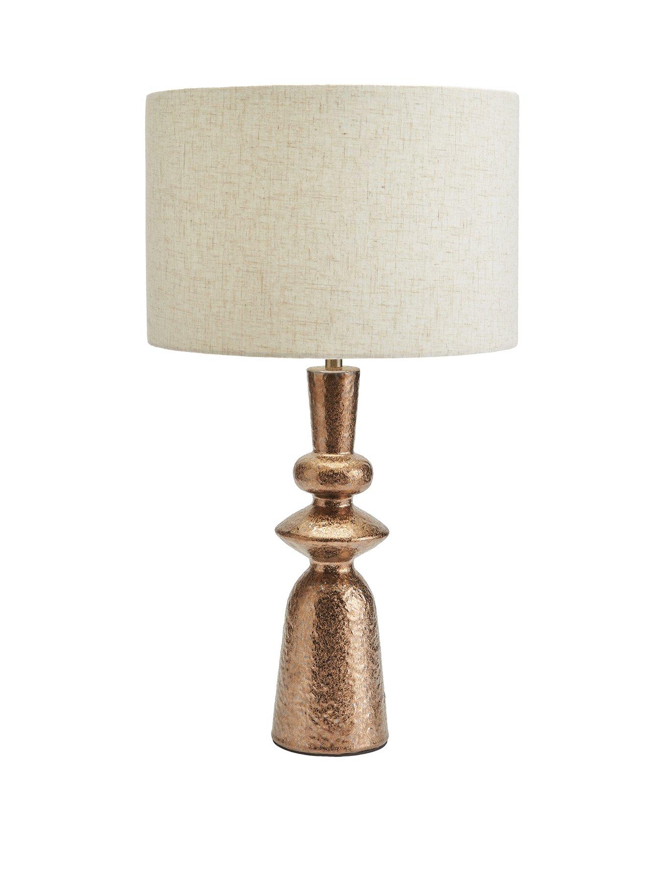 Image 2 of 6 of Very Home Totem Ceramic Distressed Bronze Table Lamp