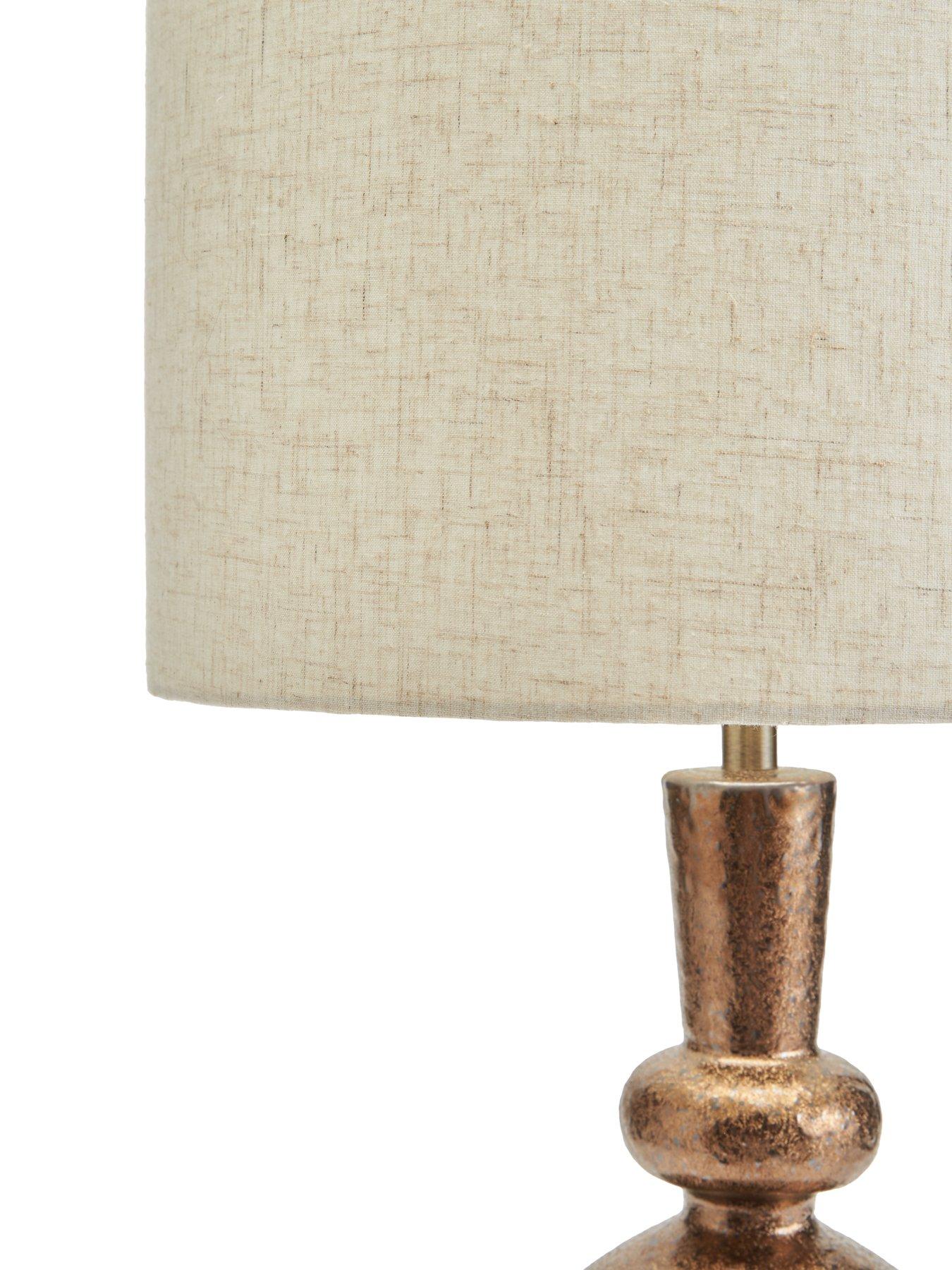 Image 4 of 6 of Very Home Totem Ceramic Distressed Bronze Table Lamp