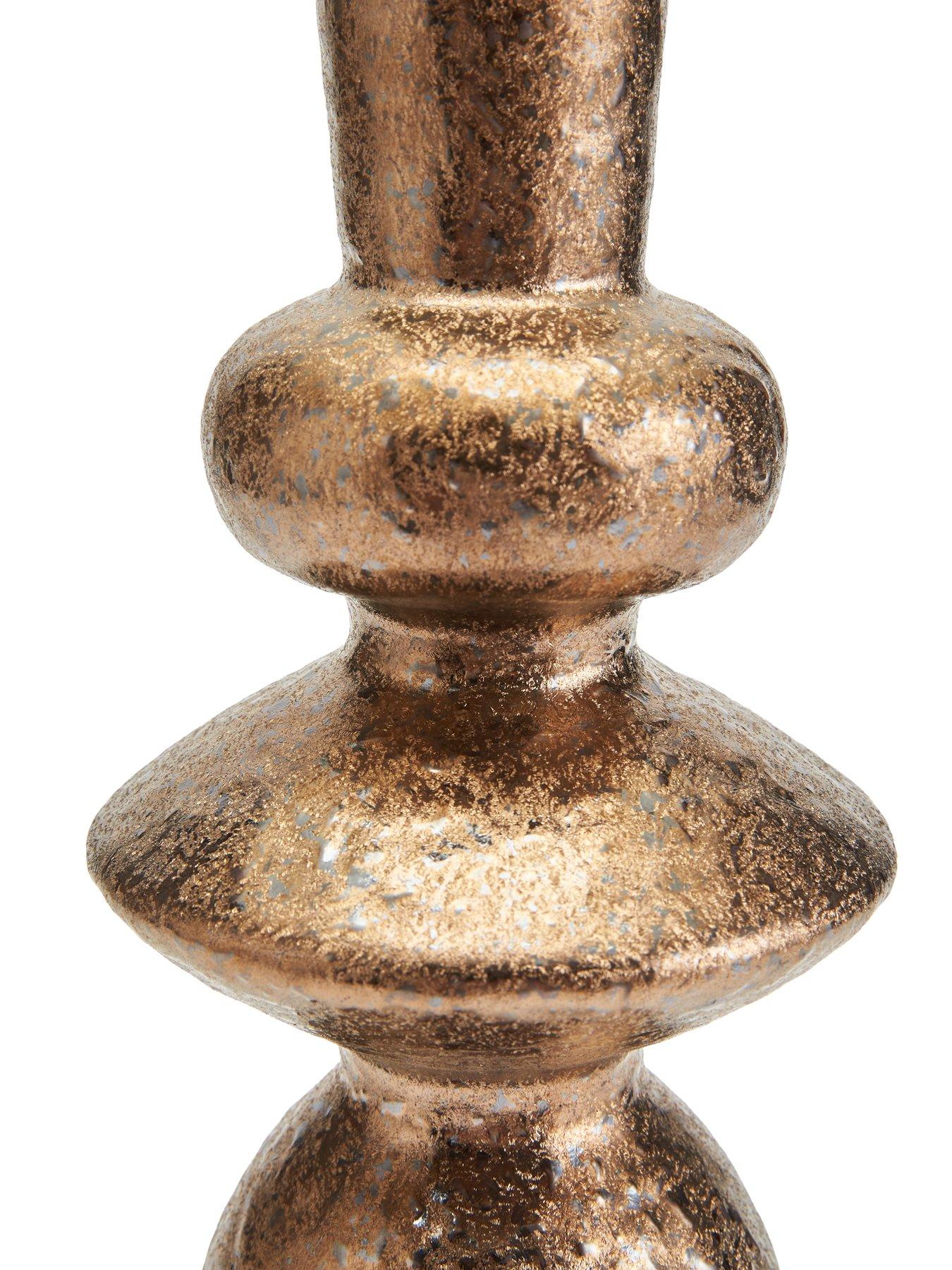 Image 5 of 6 of Very Home Totem Ceramic Distressed Bronze Table Lamp