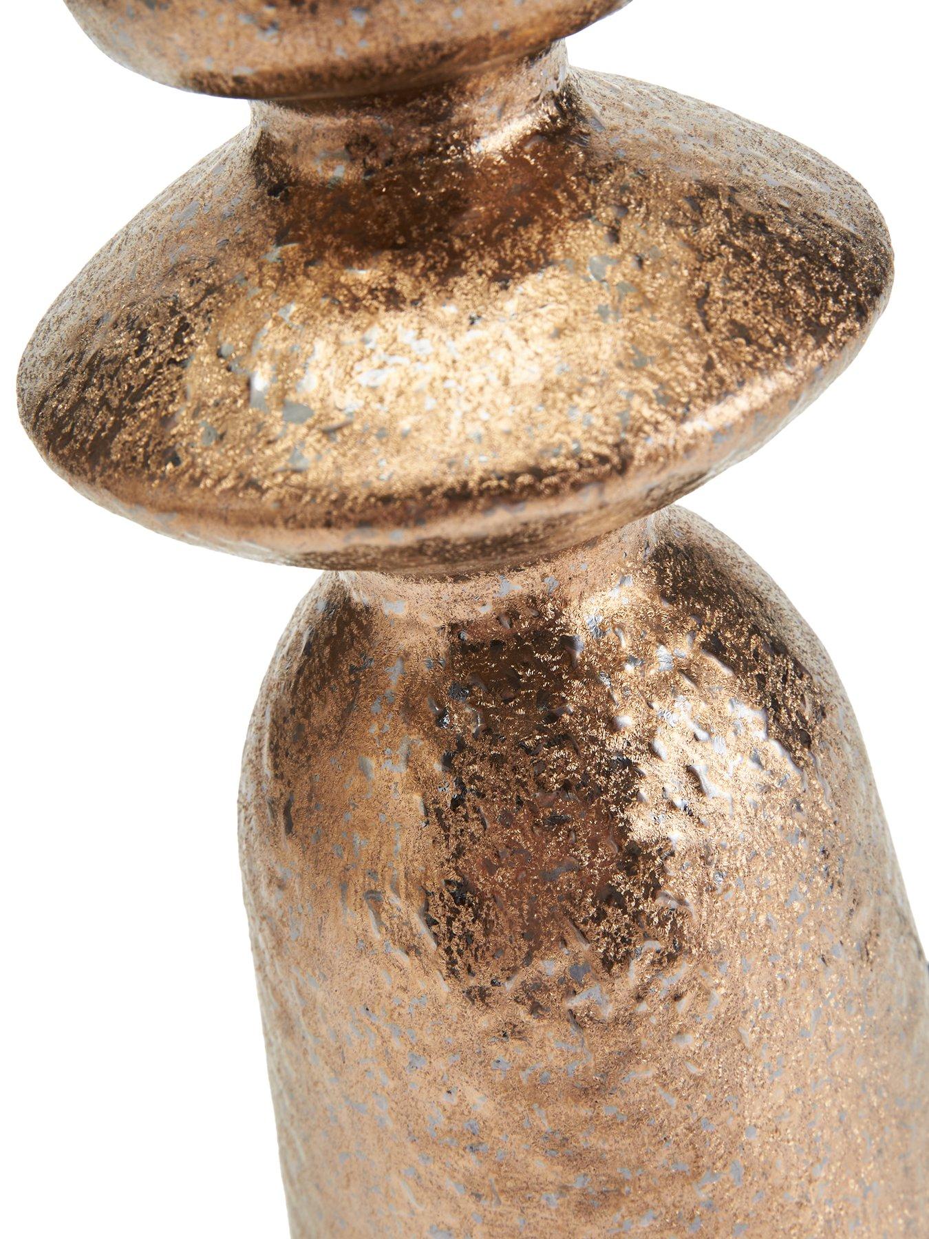 Image 6 of 6 of Very Home Totem Ceramic Distressed Bronze Table Lamp