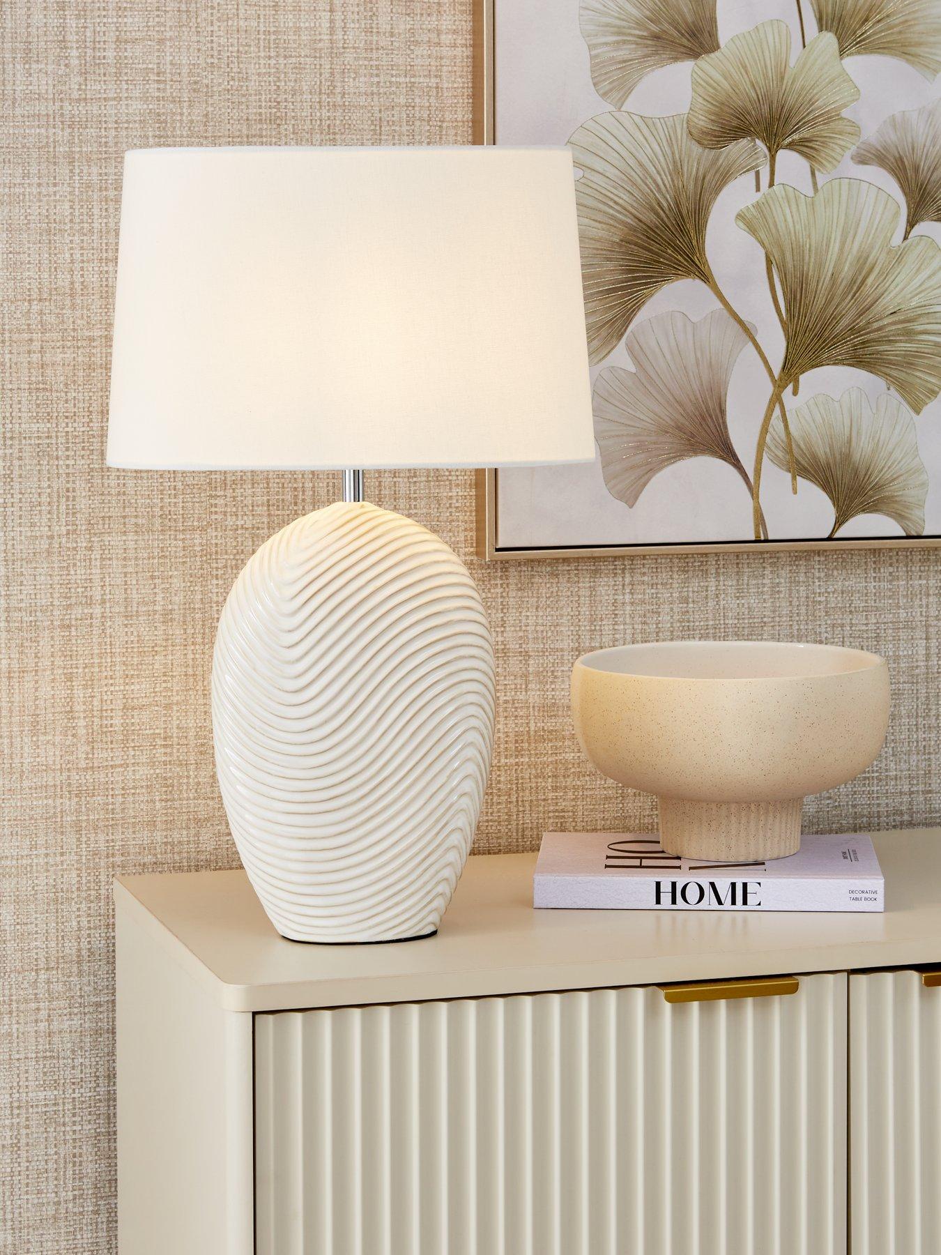 Image 1 of 5 of The Very Collection Wave Ceramic Table Lamp