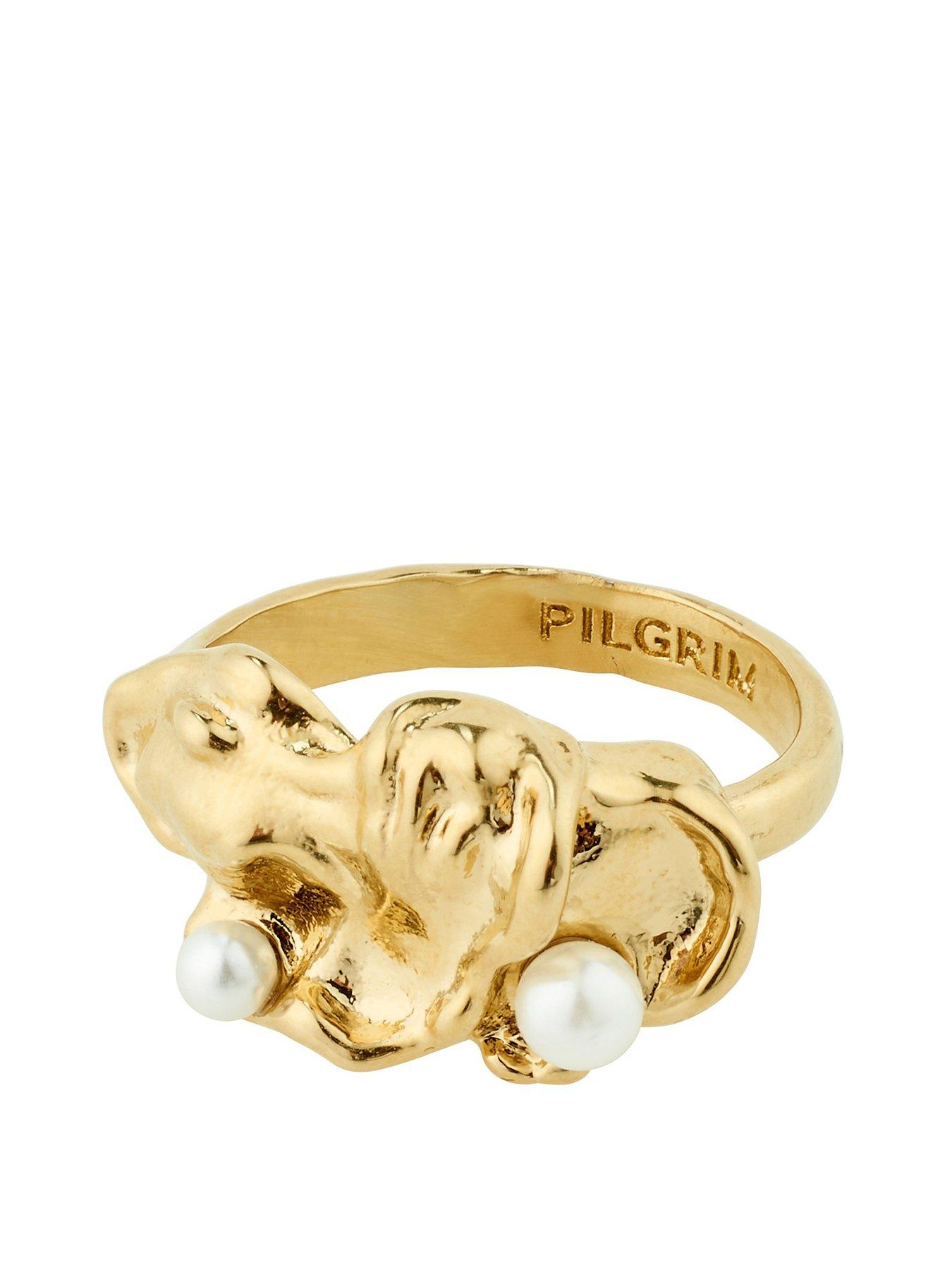 Pilgrim MOON ring gold-plated