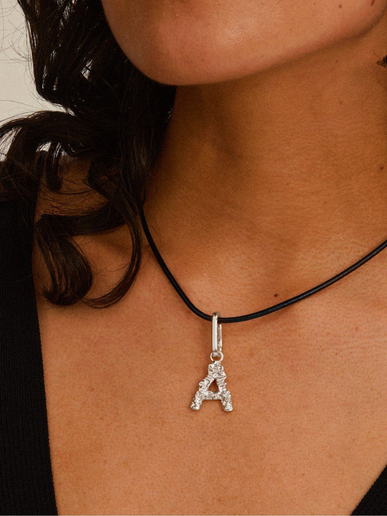  image of pilgrim-charm-letter-pendant-silver-plated