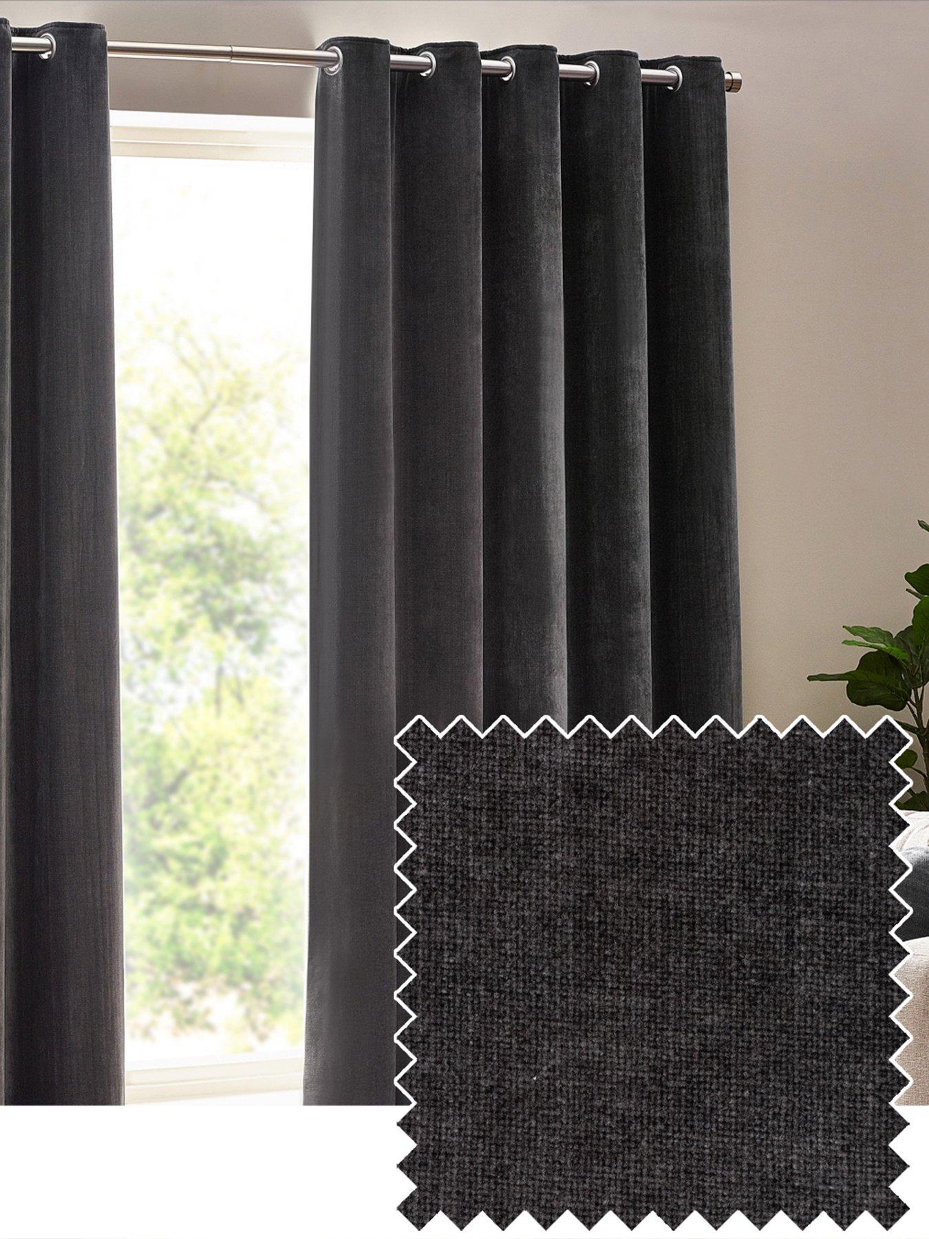 undefined Heavyweight Chenille Eyelet Curtains