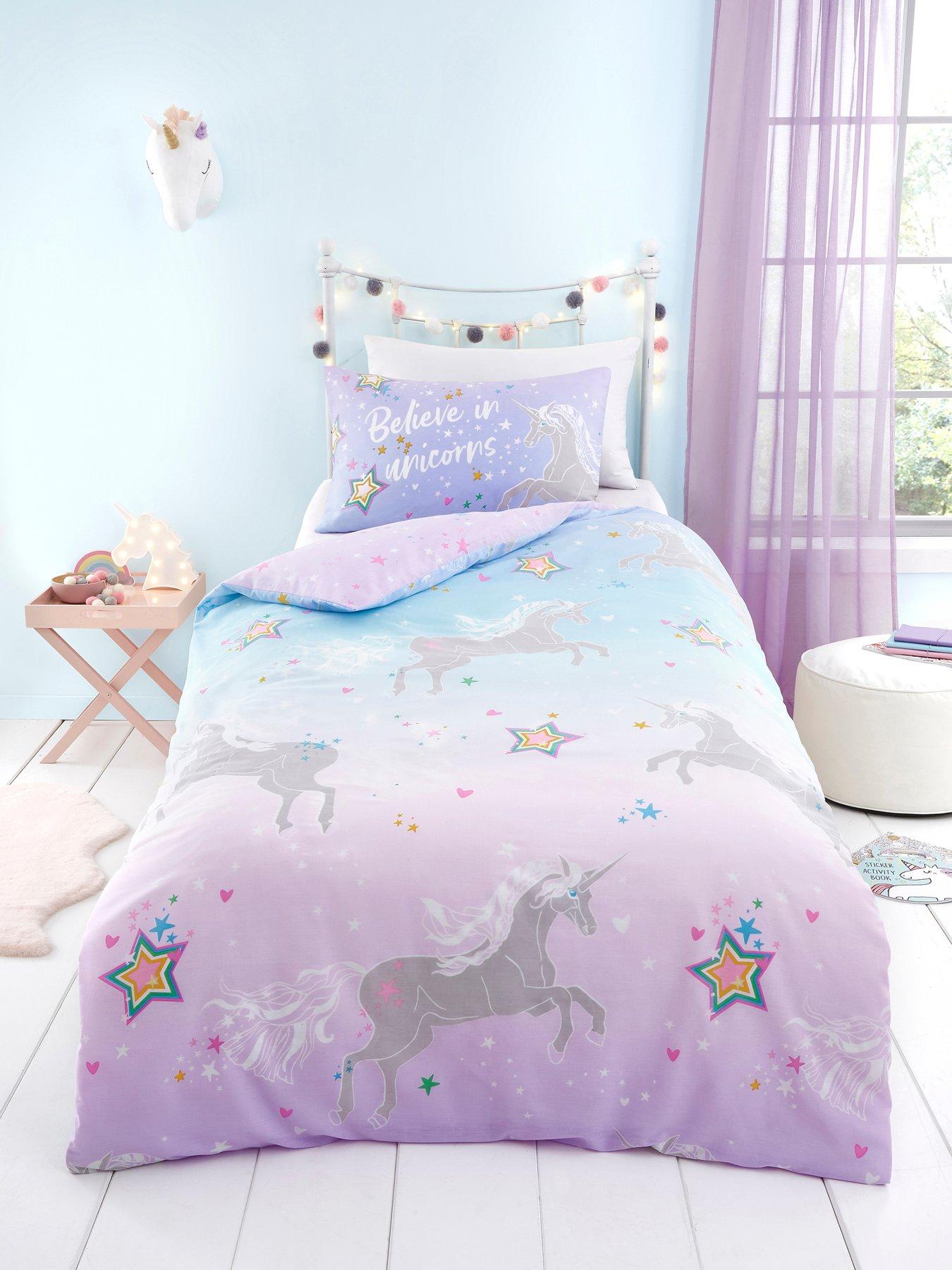  image of bedlam-ombre-unicorn-glow-in-the-dark-duvet-cover-set-multi