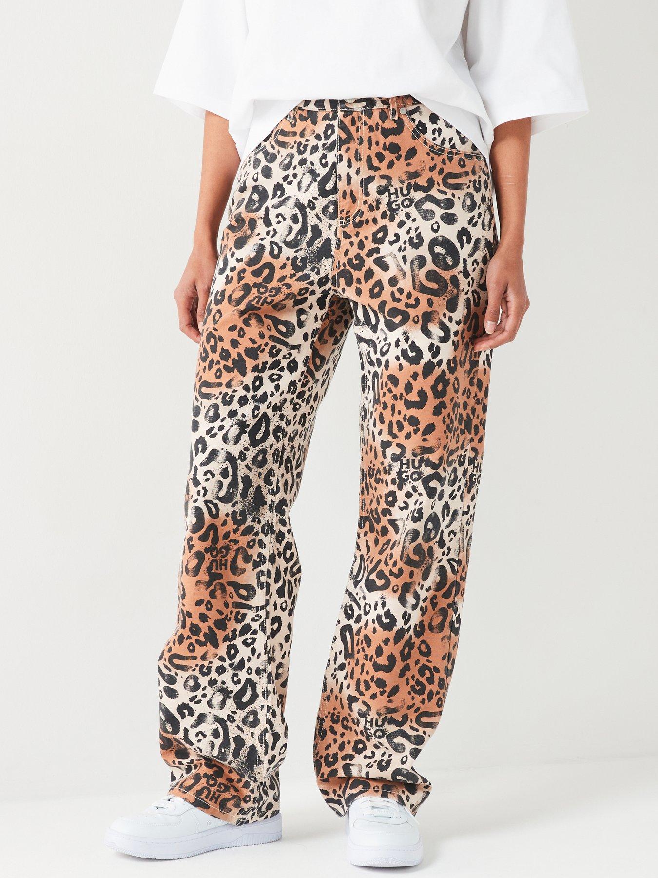 undefined Hisanna Leopard Print Wide Leg Pant - Multi