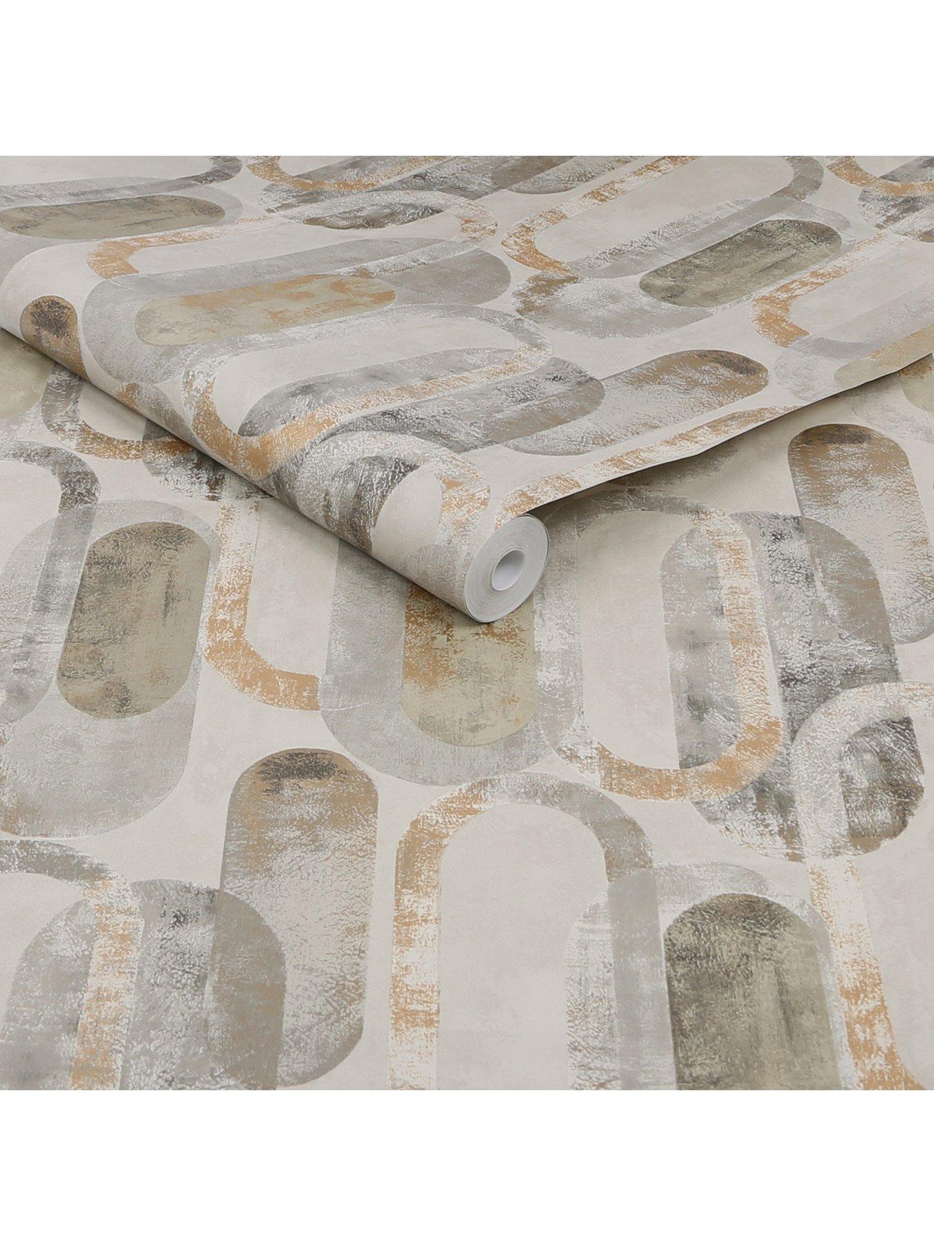 Sublime Oval Shapes Sand Gold Wallpaper
