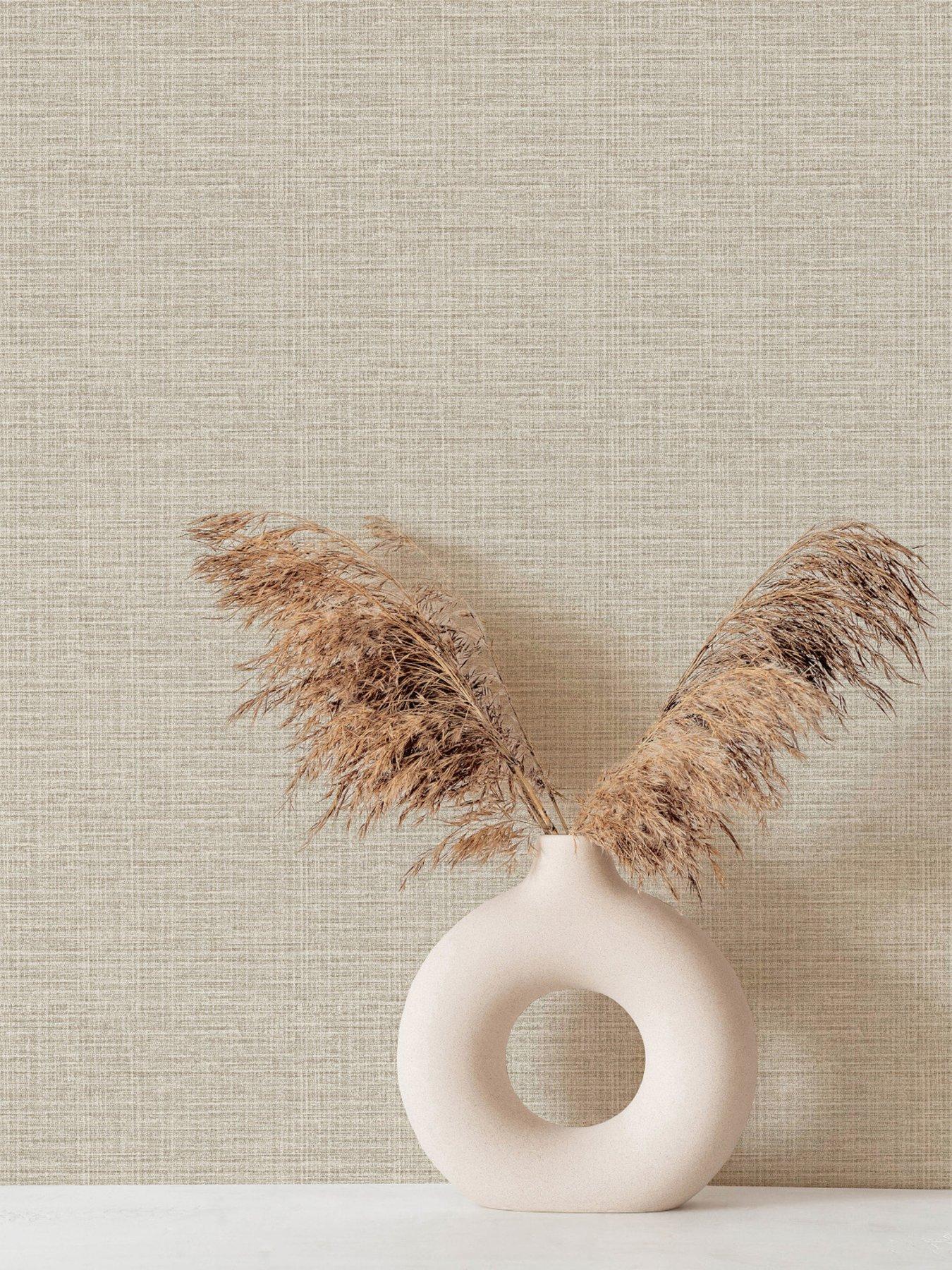 Image 4 of 4 of Fine Decor Rowan Plain Textured Wallpaper &ndash; Taupe