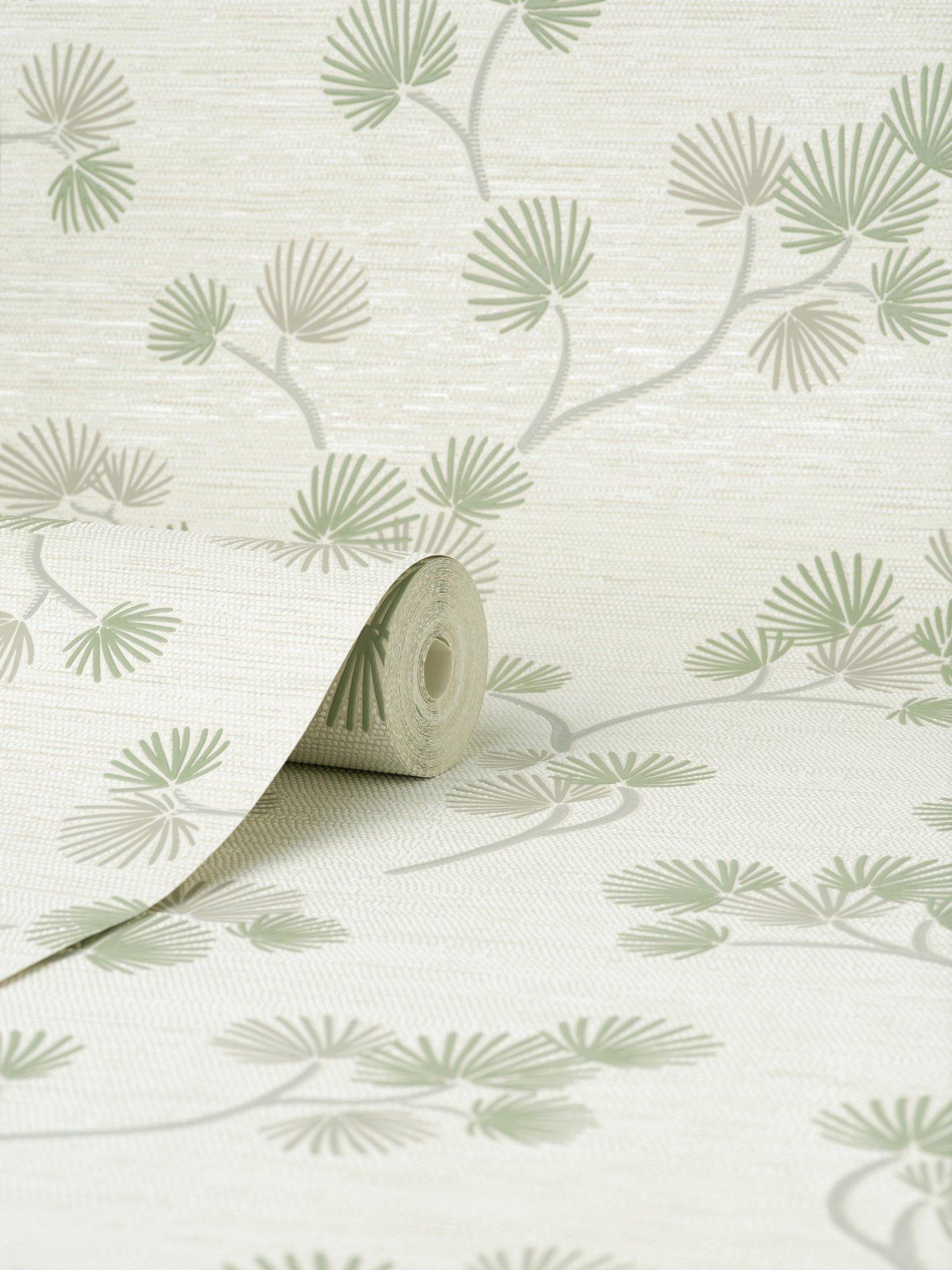  image of fine-decor-kira-green-wallpaper